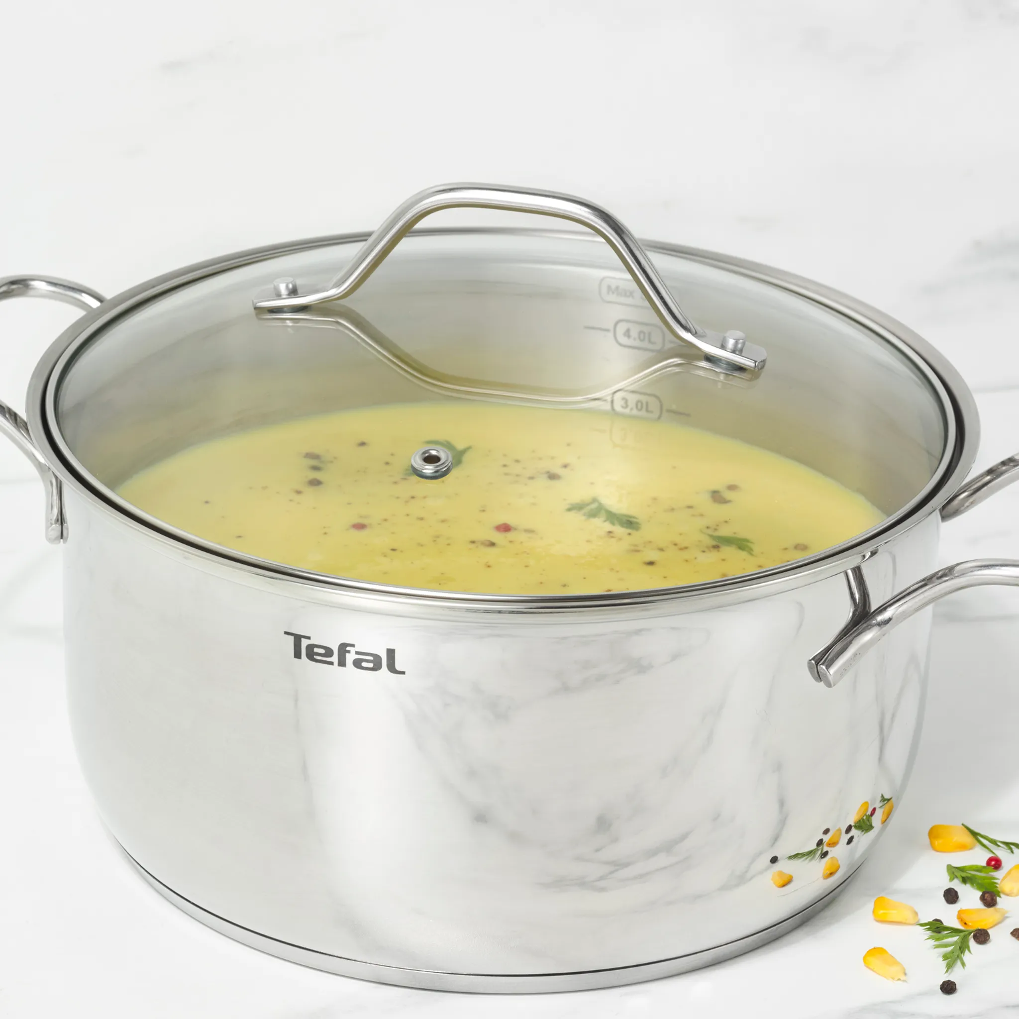 Кастрюля с крышкой Tefal Intuition 24 см B8644674, 5 л