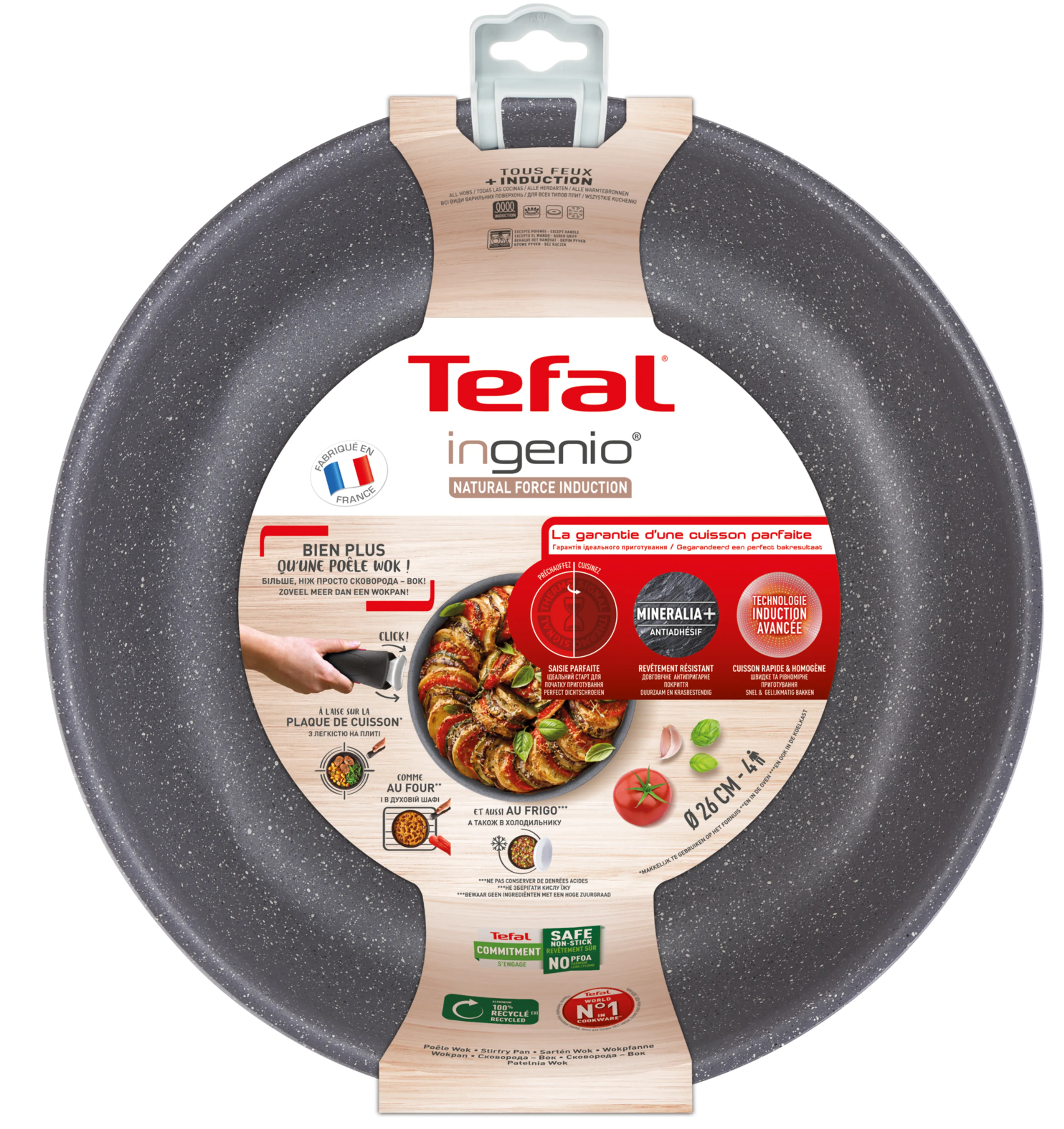 Сковорода-вок Tefal Ingenio Natural Force 26 см L3967702