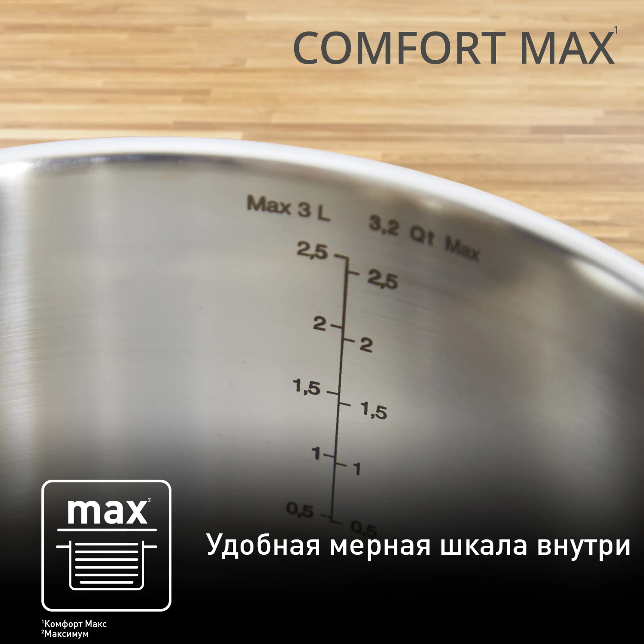 Кастрюля с крышкой Tefal Comfort Max 20 см C9734474