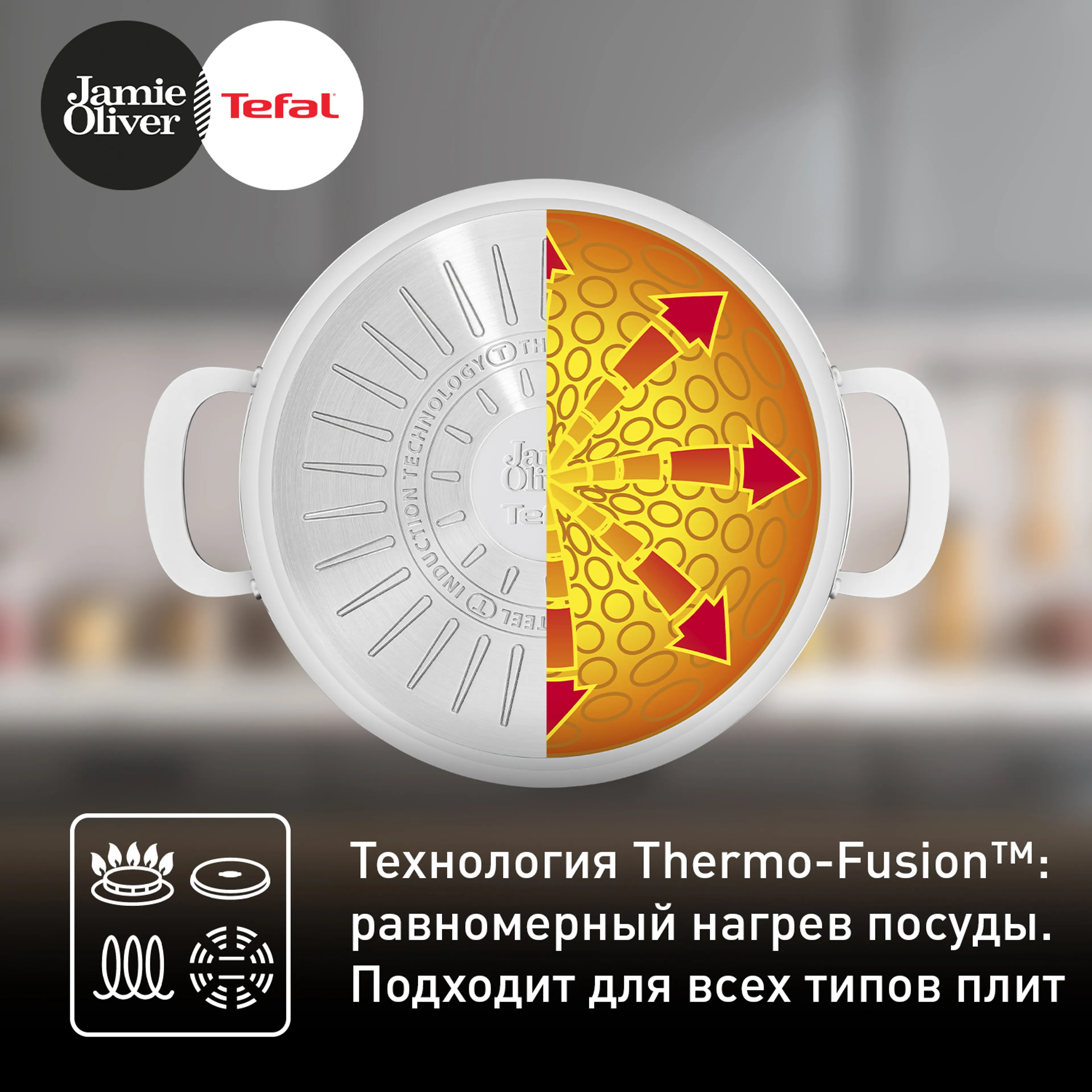Кастрюля с крышкой Tefal JO Kitchen Essentials 24 см E3134644