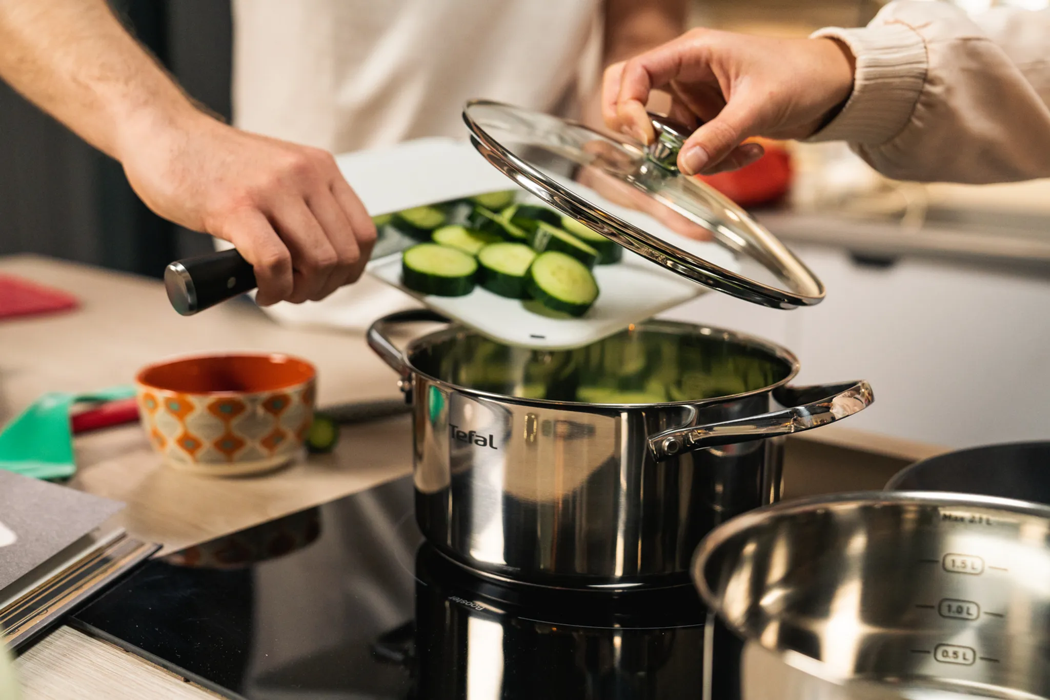 Кастрюля с крышкой Tefal Cook Eat 20 см B9214474, 3.1 л