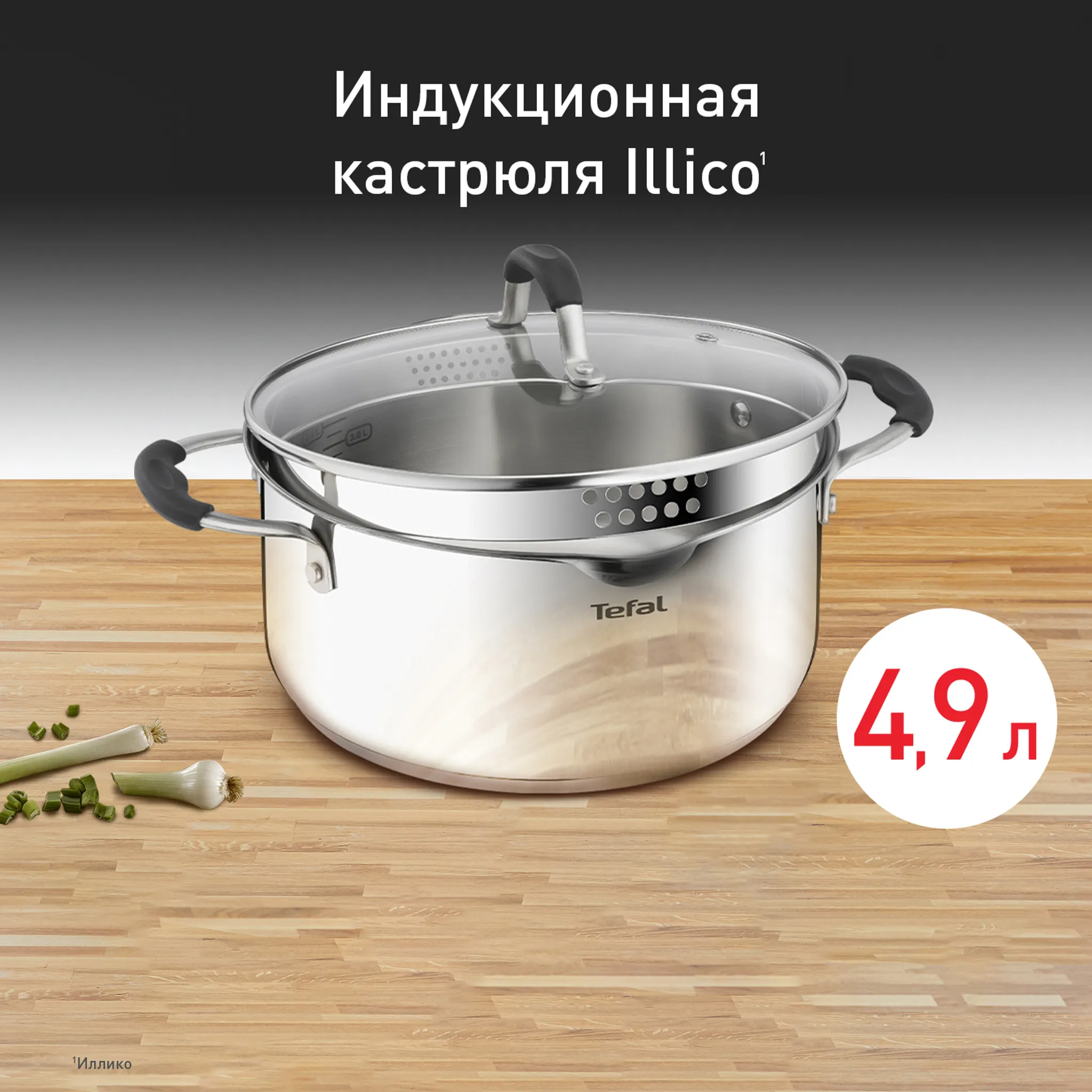 цена на Кастрюля с крышкой Tefal Illico 4.9л 24см G7454674