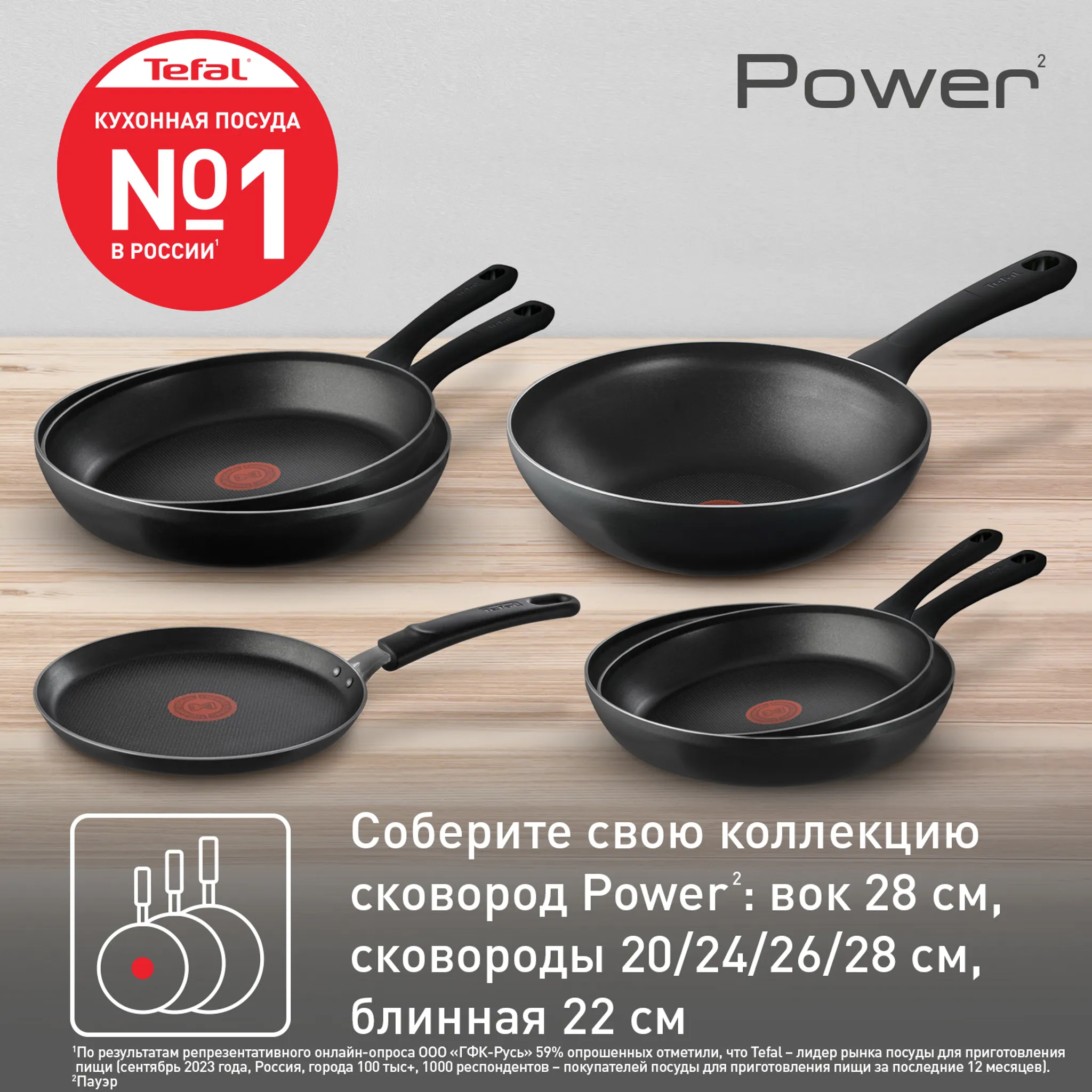 Сковорода-вок Tefal Power 28 см 04221628