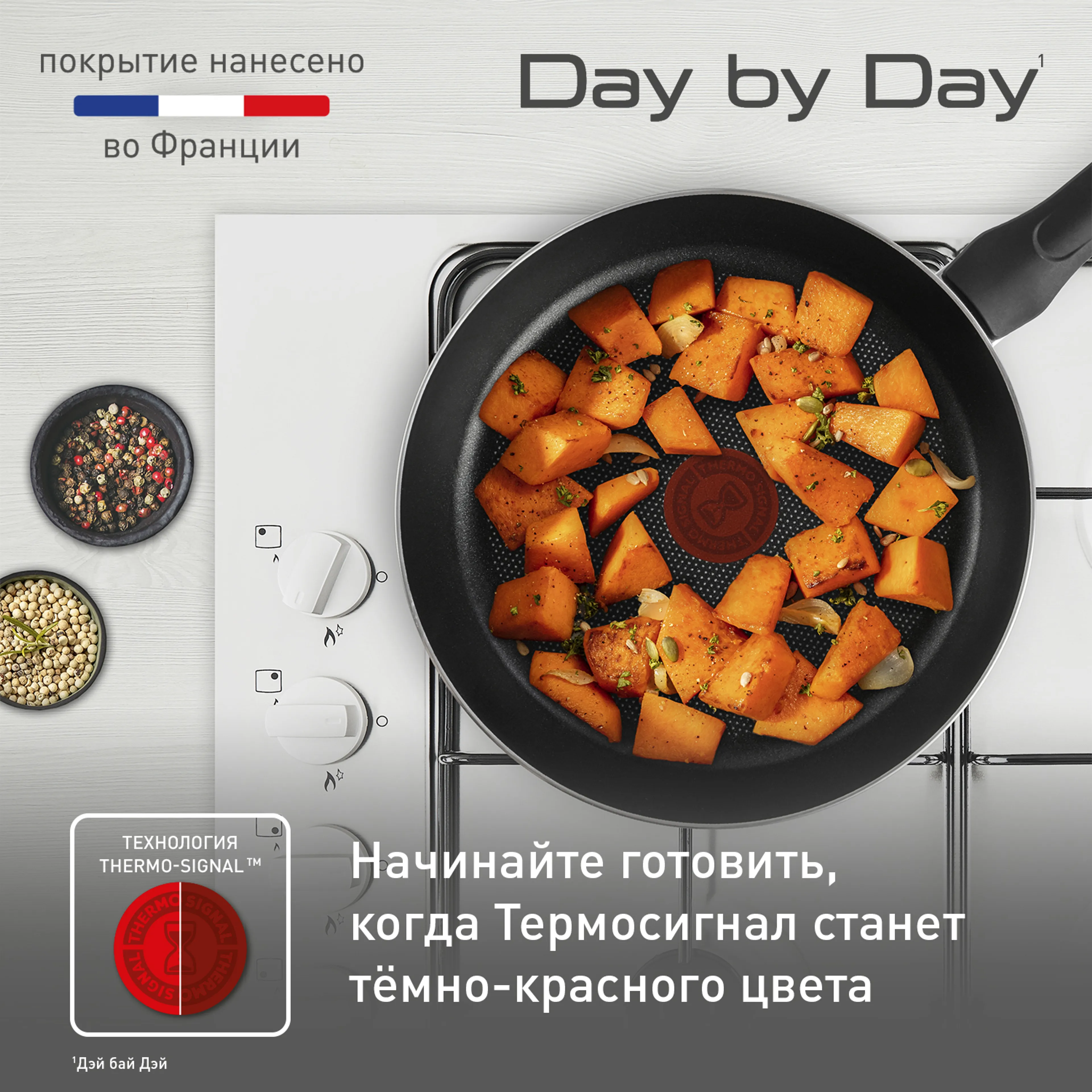 Сотейник с крышкой Tefal Day by Day 24 см 04216224 купить в официальном магазине