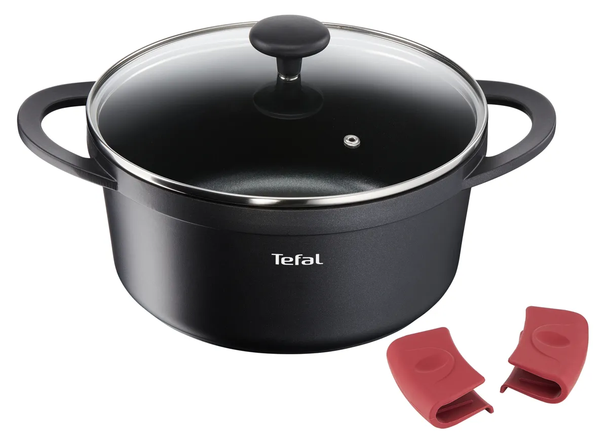 Кастрюля со стеклянной крышкой и силиконовыми ручками Tefal Pro Cook 24 см E2184675 фото