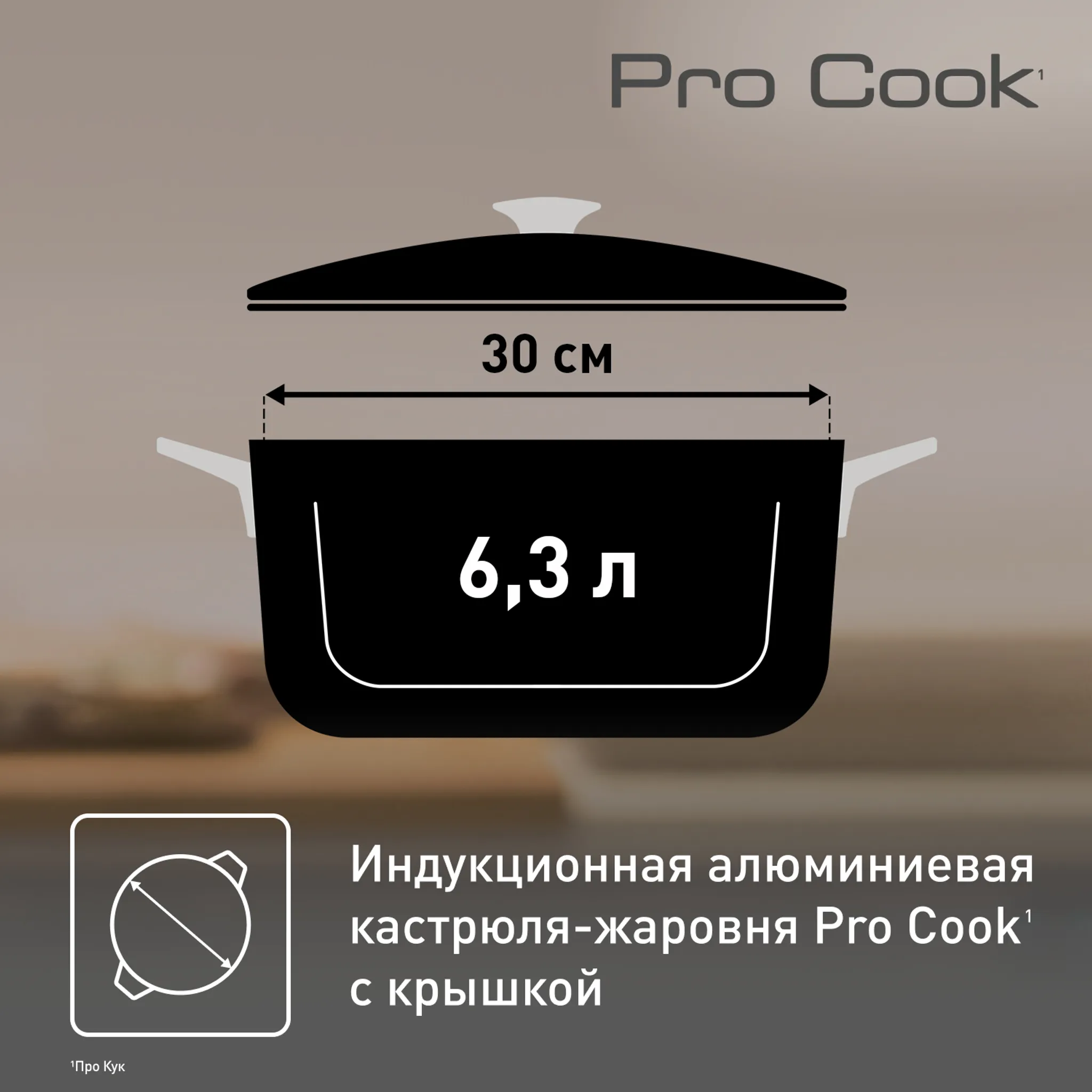 Утятница с крышкой из алюминия Tefal Pro Cook 30X22,5 см E2156975