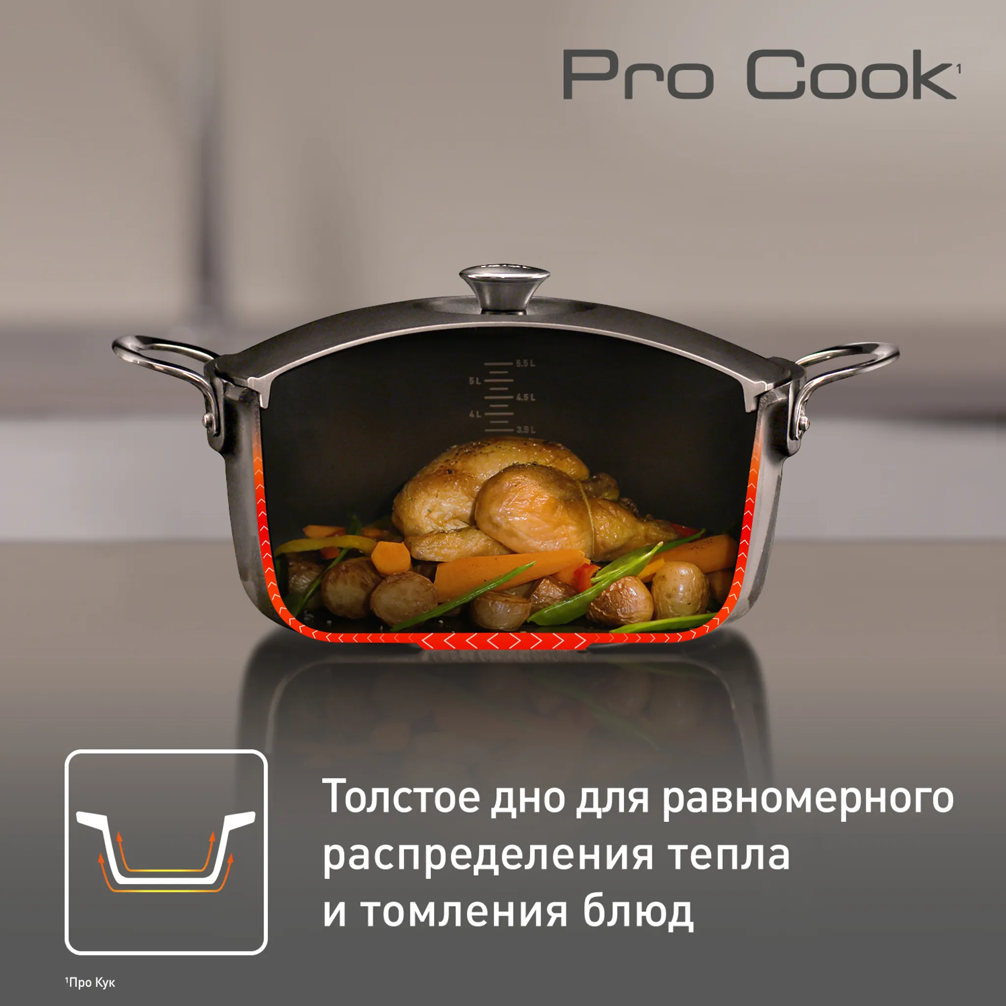 Утятница с крышкой из алюминия Tefal Pro Cook 30X22,5 см E2156975