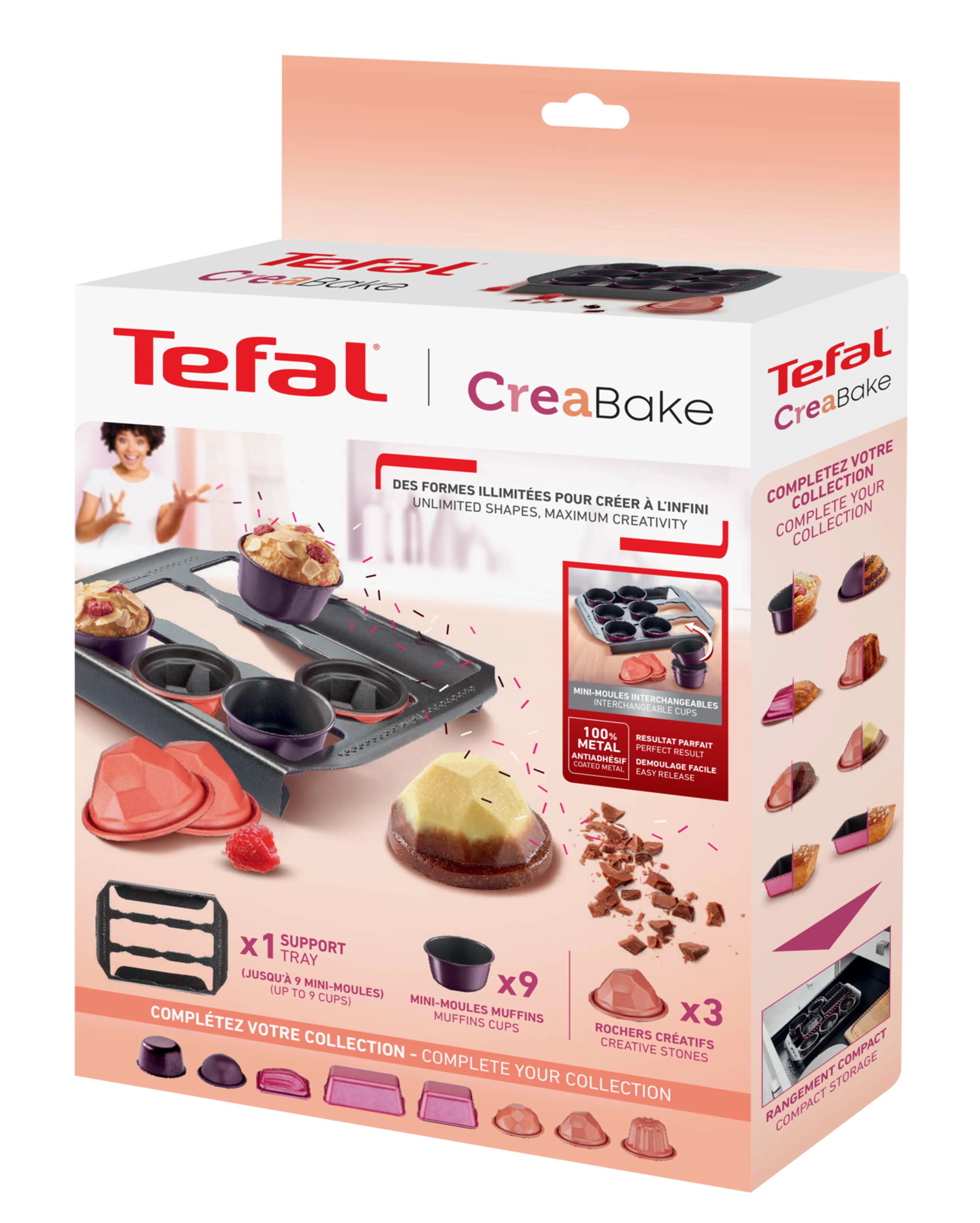 Стартовый набор Tefal Creabake J304S304 поднос-держатель + 9 форм Muffin + 3 формы
