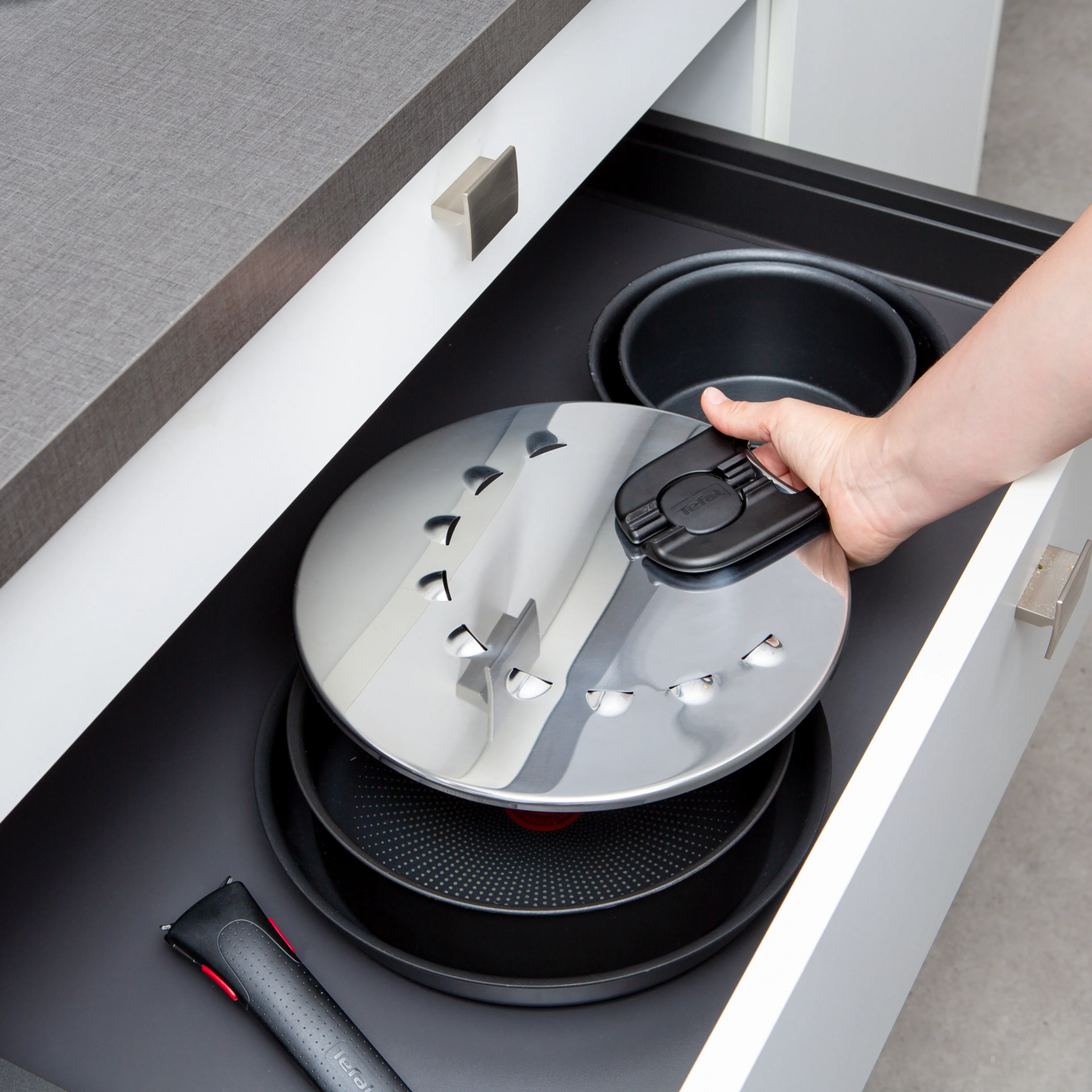 Металлическая крышка для слива Tefal Ingenio L9829853 20-28 см мультидиаметр
