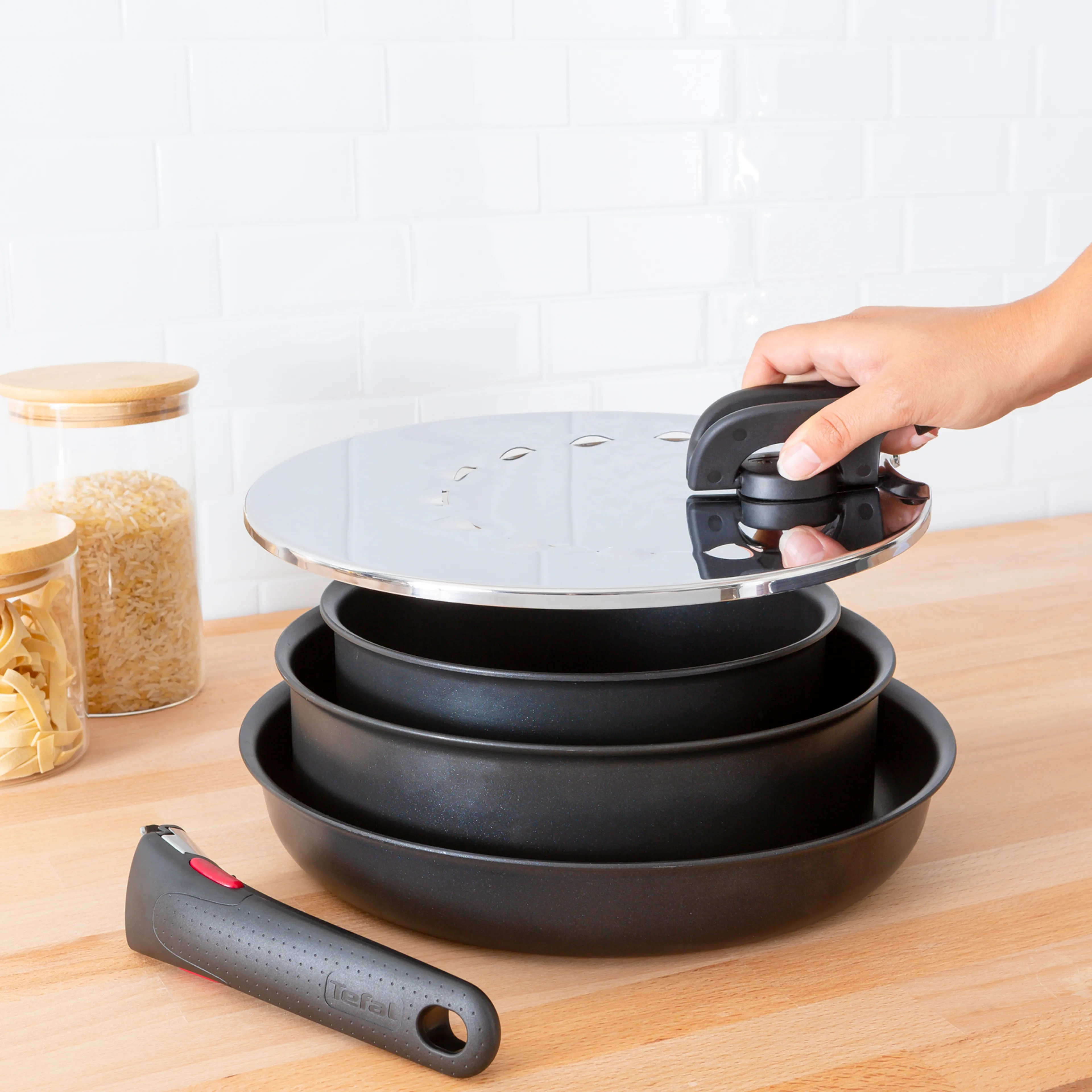 Металлическая крышка для слива Tefal Ingenio L9829853 20-28 см мультидиаметр