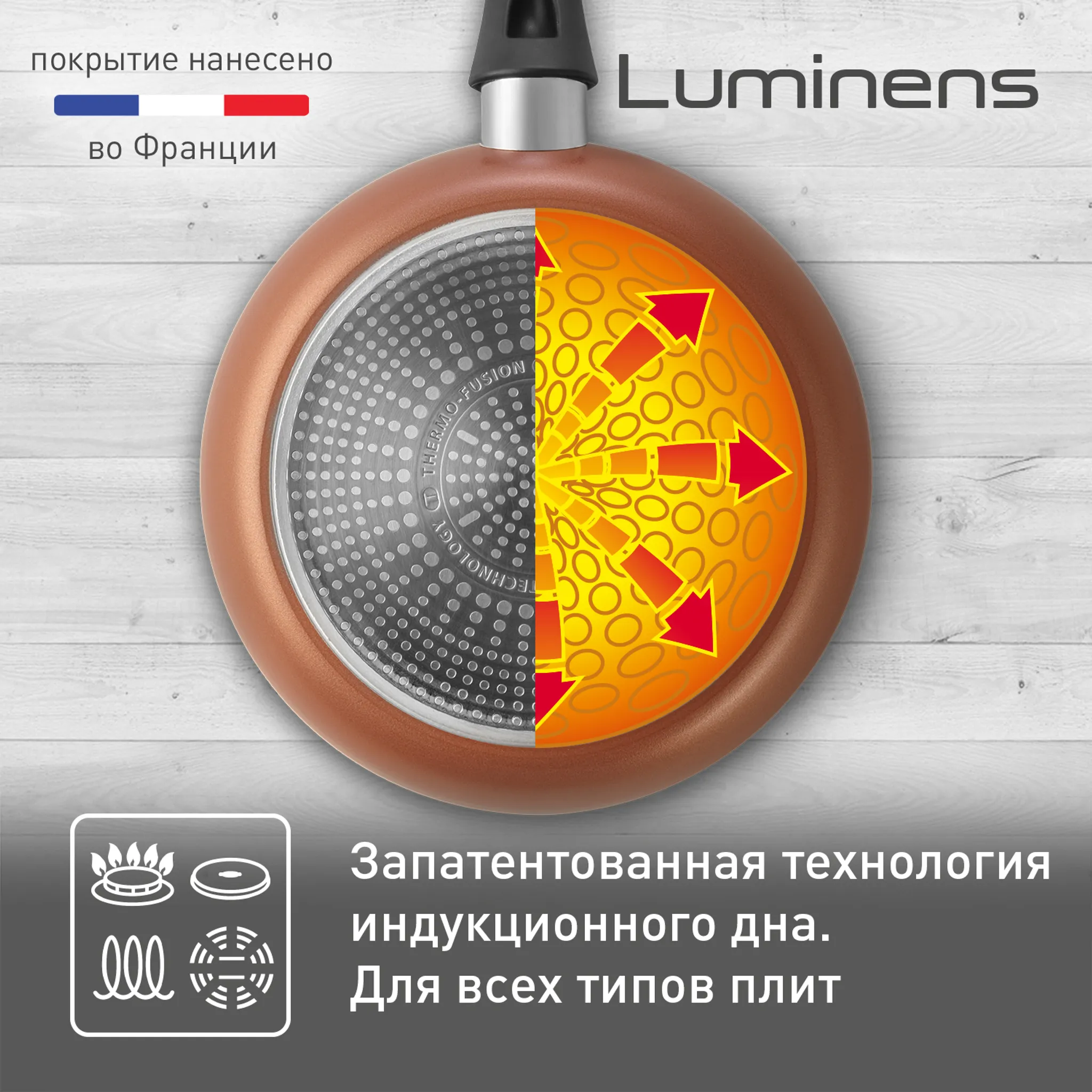 Индукционная сковорода Tefal Luminens 26 cм 04224126