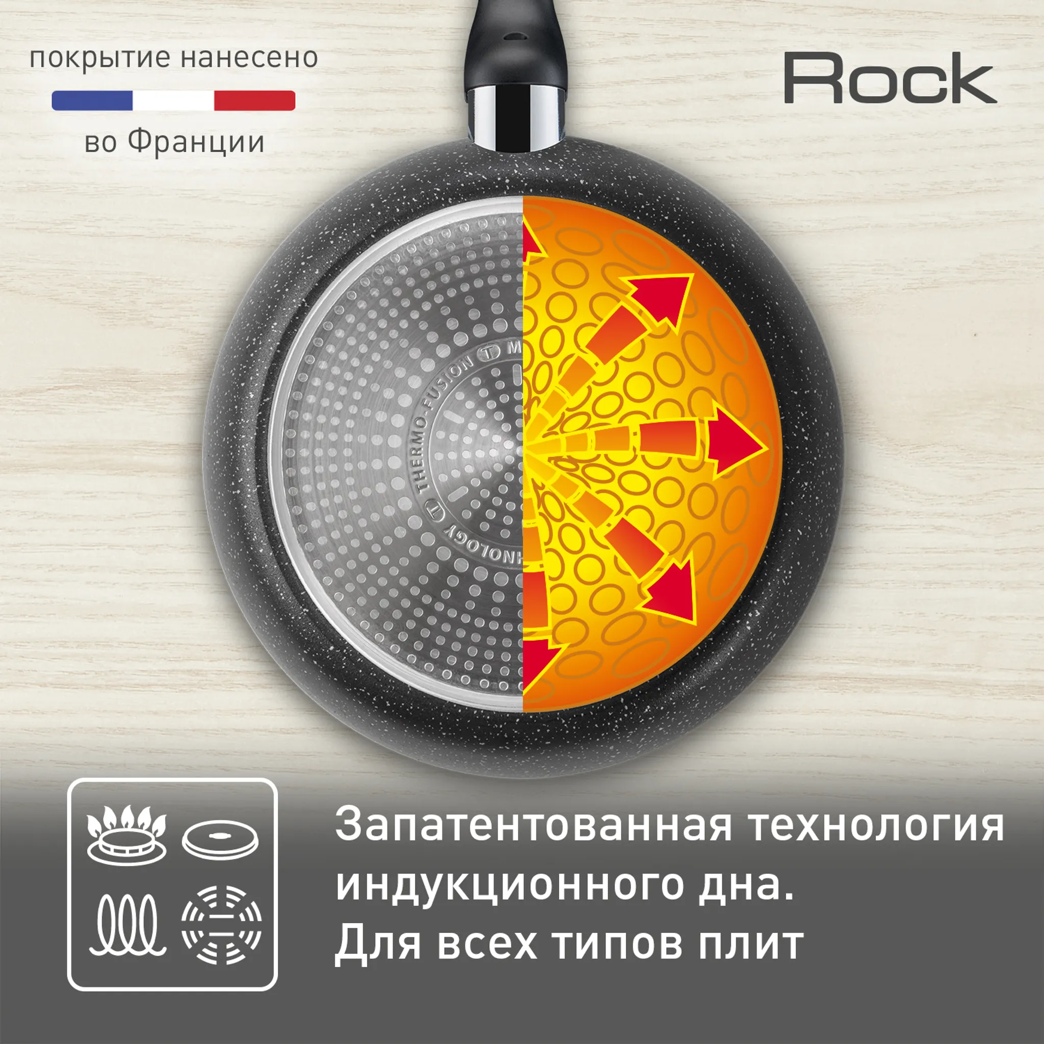 Индукционная сковорода Tefal Rock 24 cм 04225124