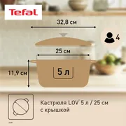 Кастрюля с крышкой Tefal LOV 25 см E2590404