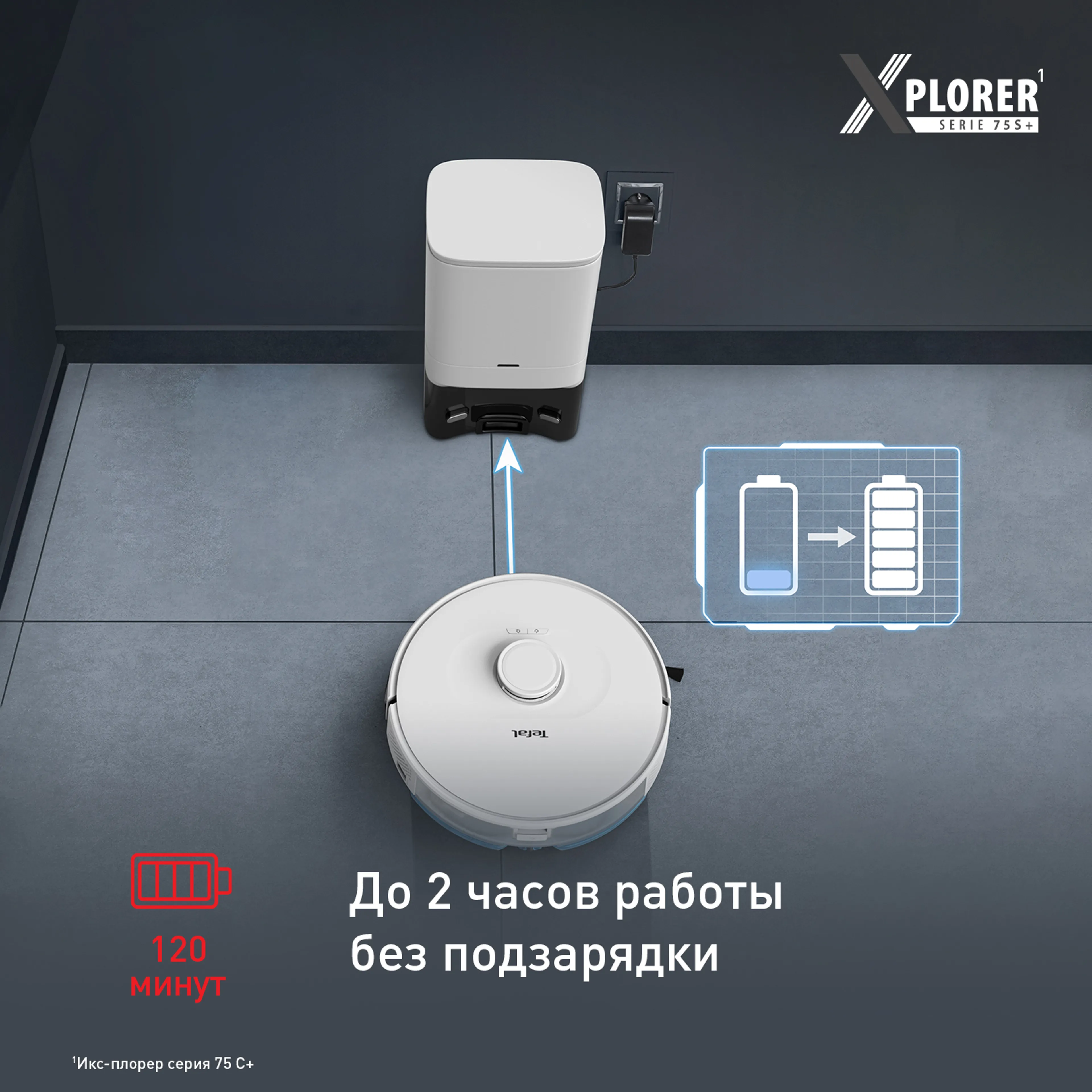 Робот-пылесос Tefal X-plorer Serie 75 S+ RG8597WH
