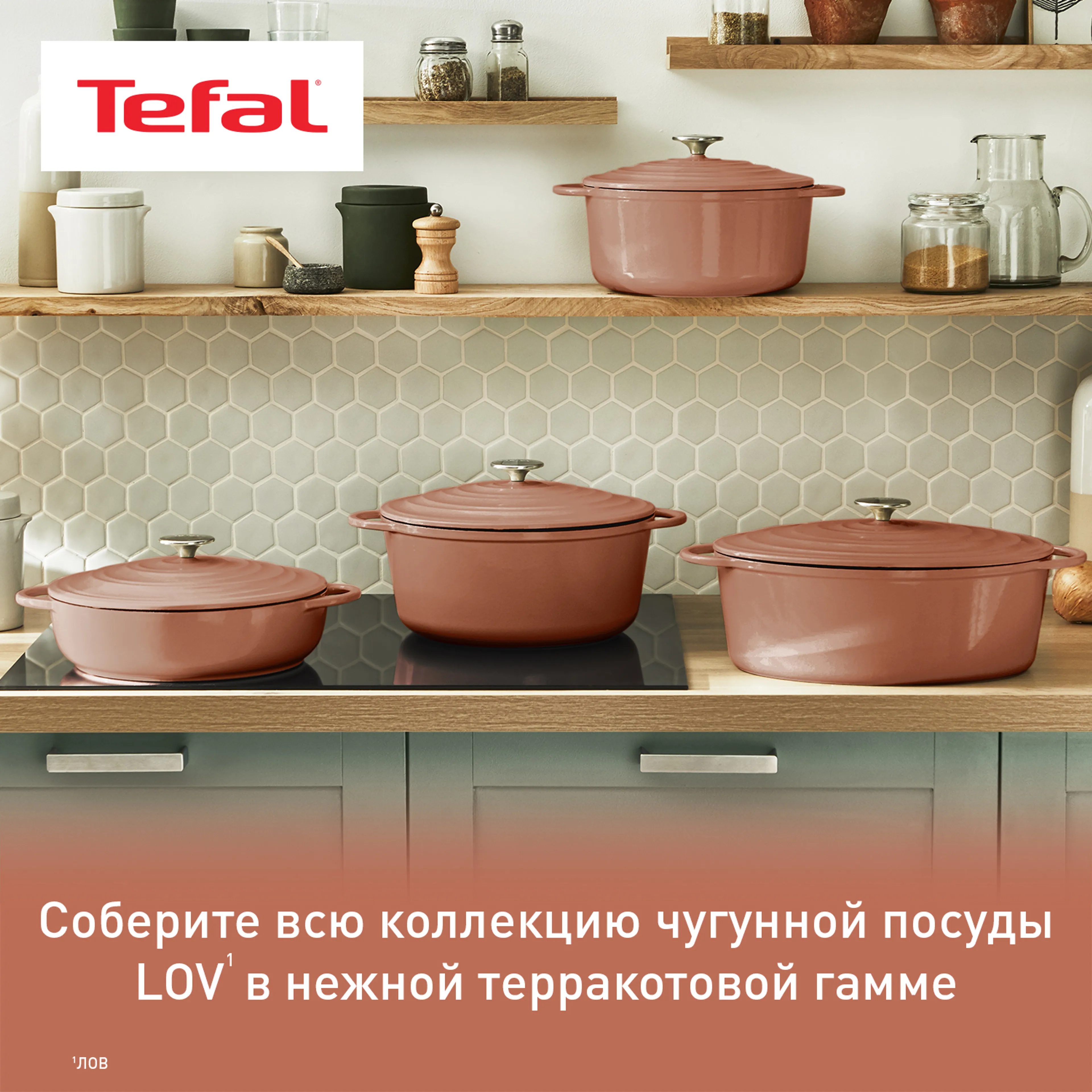 Кастрюля с крышкой Tefal LOV 29 см E2600504