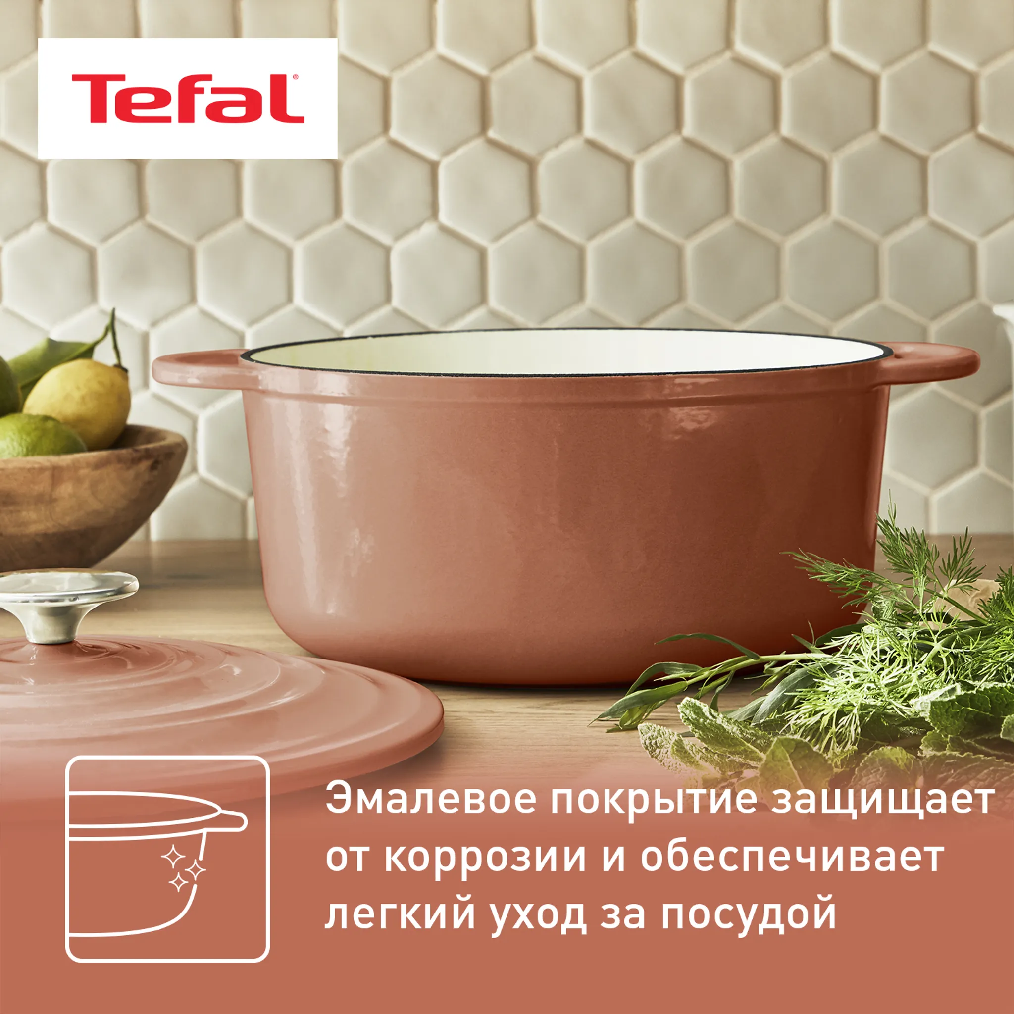 Кастрюля с крышкой Tefal LOV 25 см E2600404