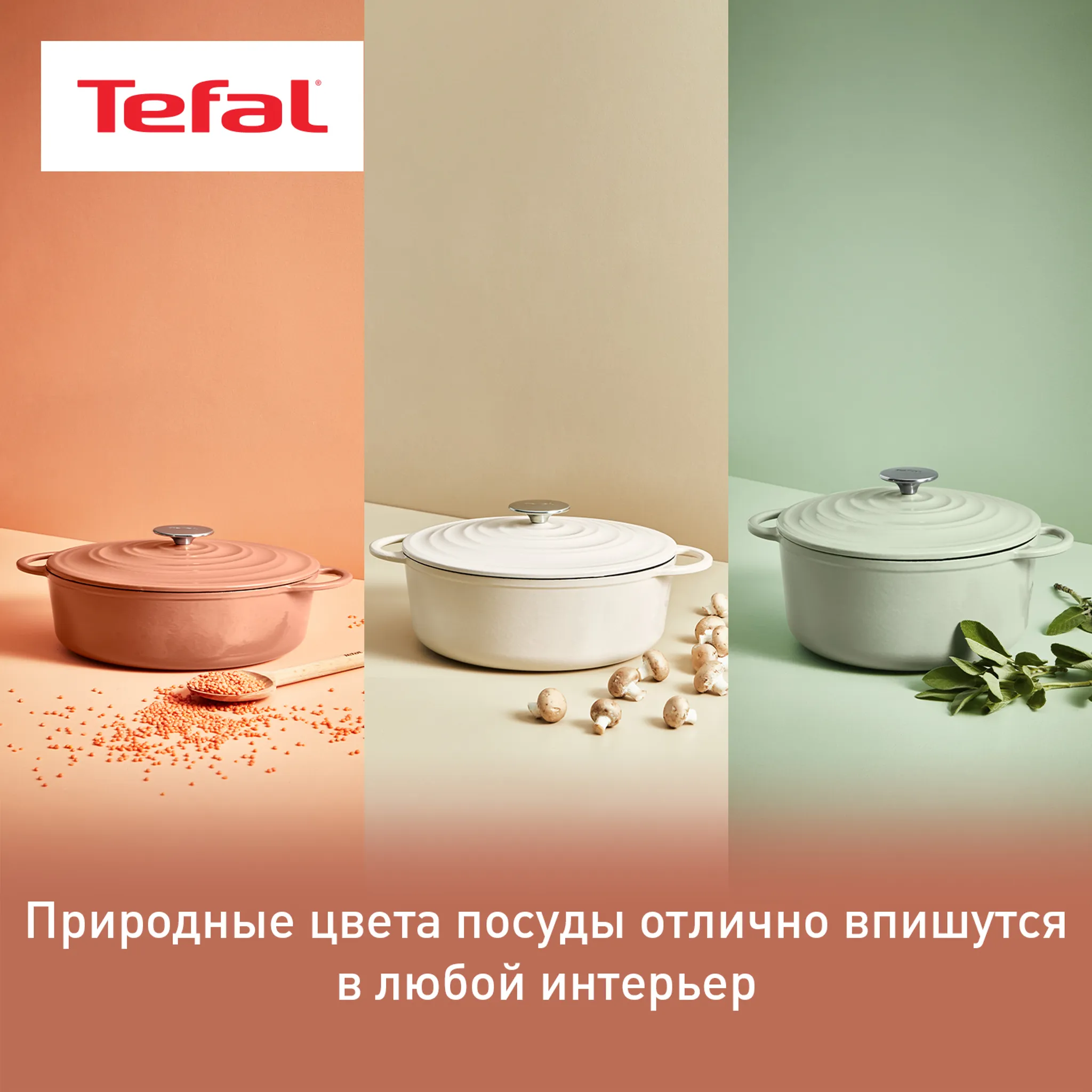Кастрюля с крышкой Tefal LOV 25 см E2600404