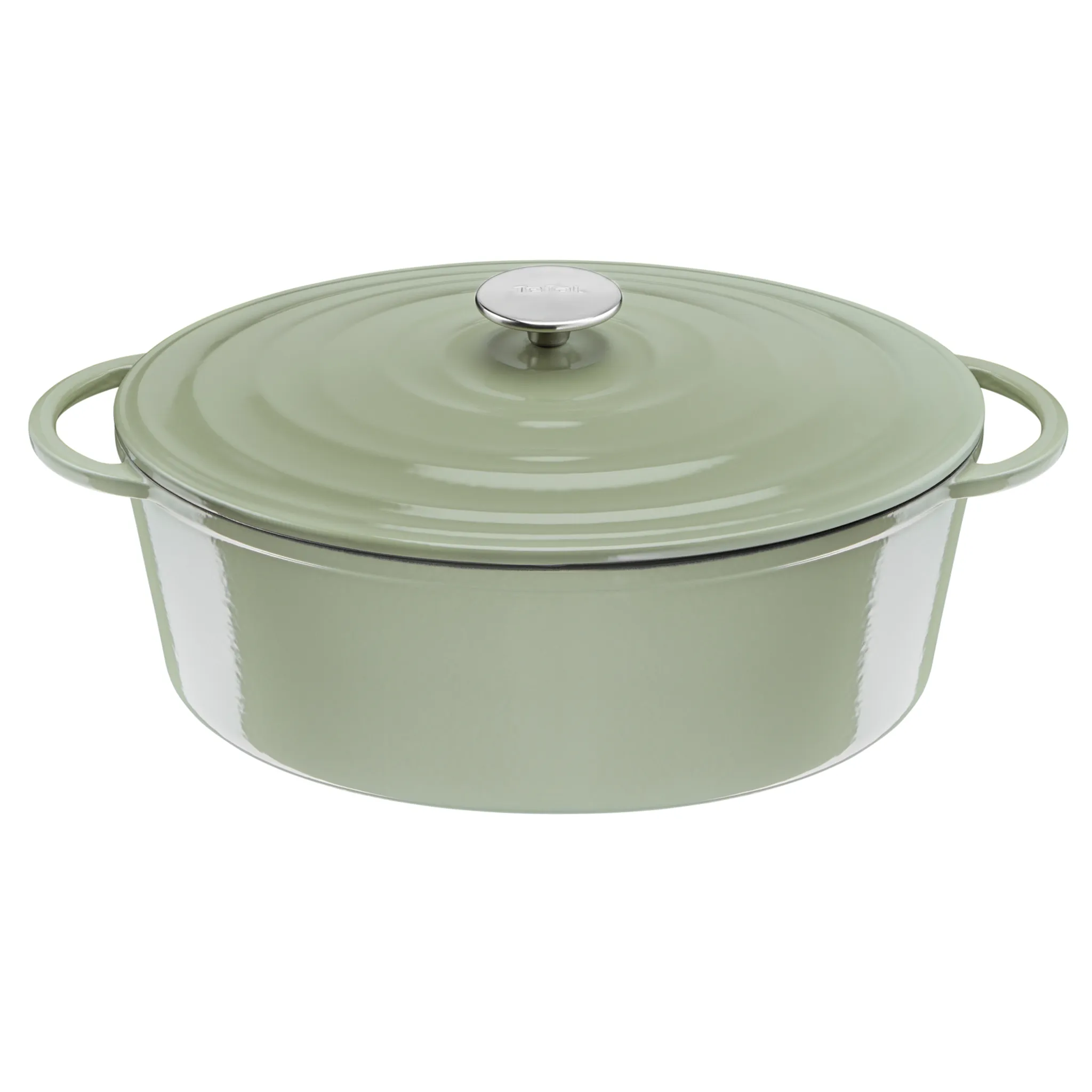 Овальная кастрюля с крышкой Tefal LOV 34х26 см E2580604 фото