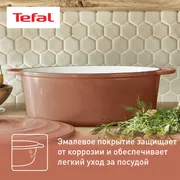 Овальная кастрюля с крышкой Tefal LOV 34 см E2600604