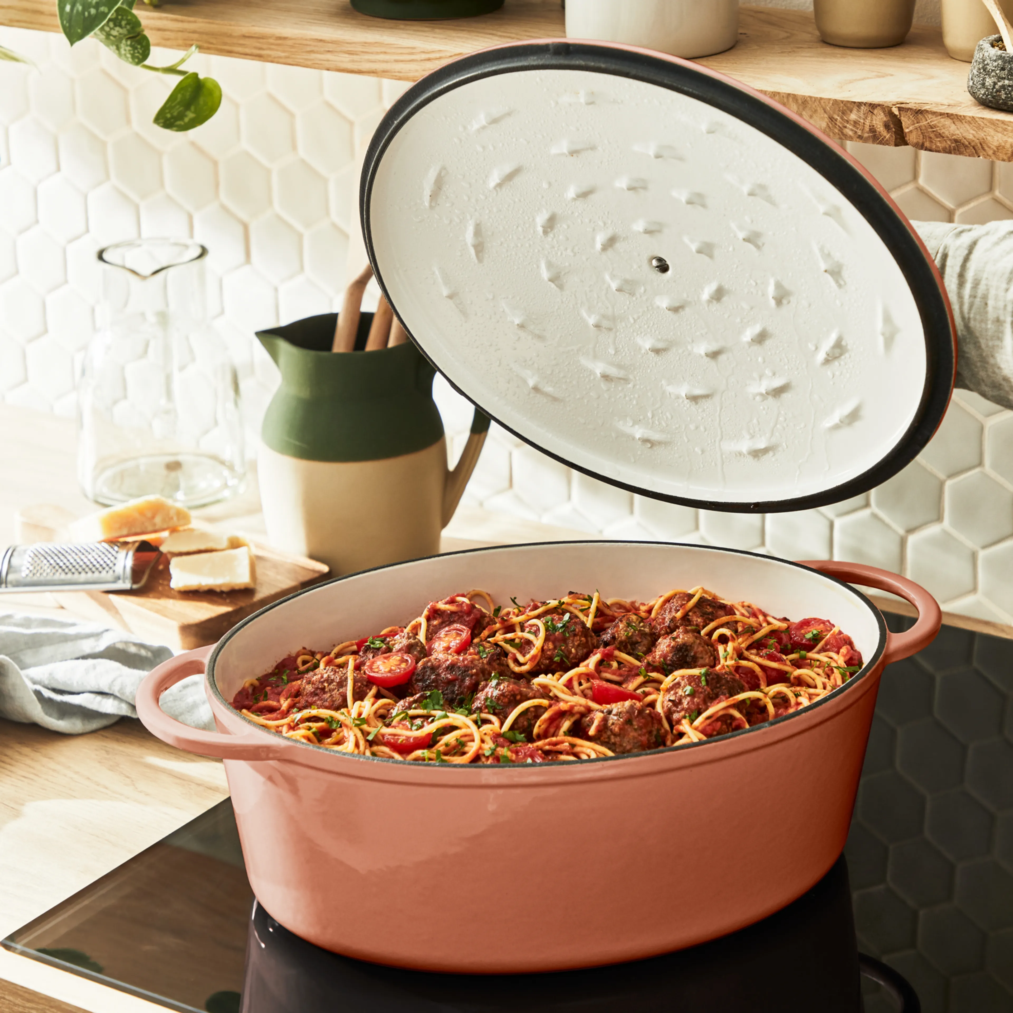 Овальная кастрюля с крышкой Tefal LOV 34 см E2600604