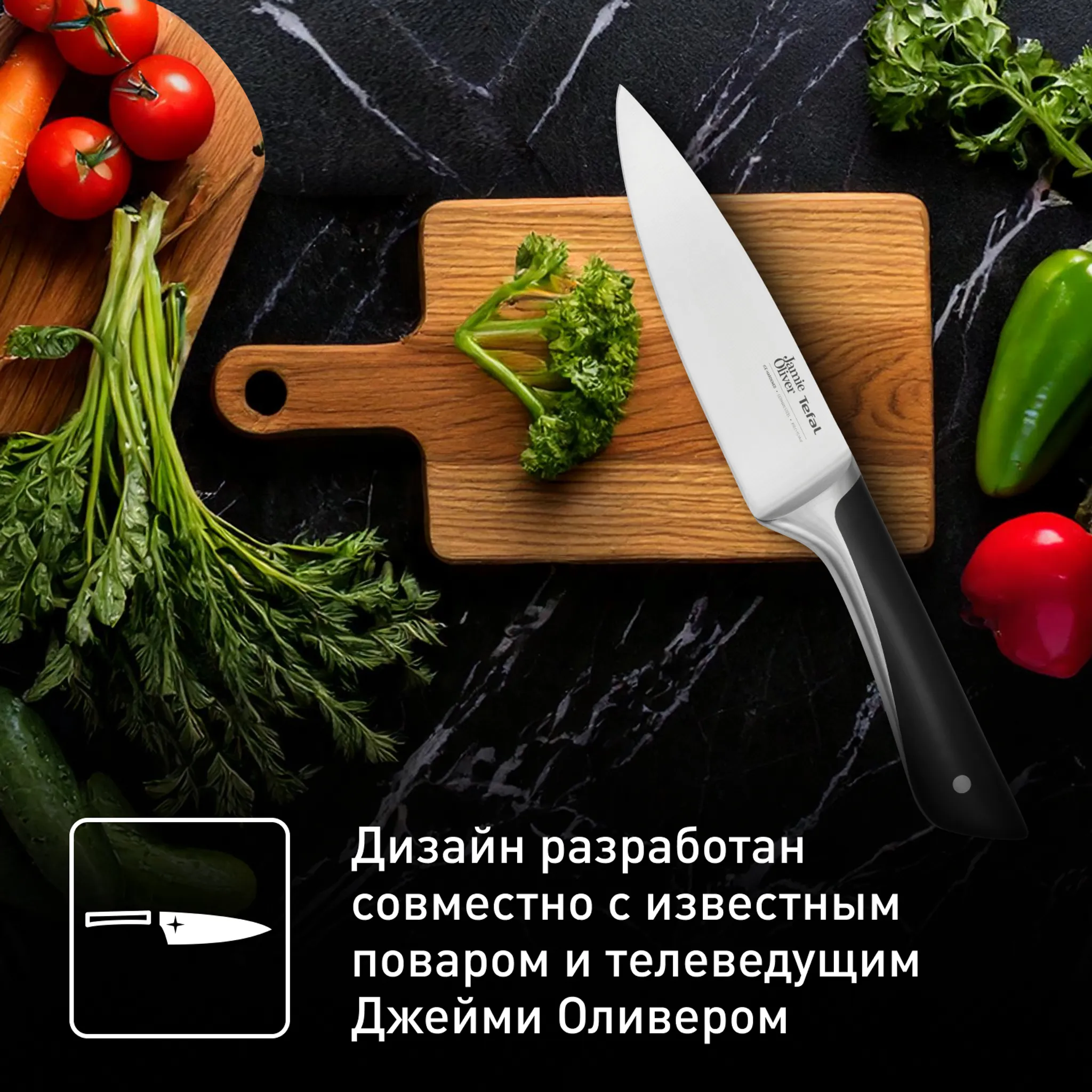 Блок с ножами Tefal Jamie Oliver 6 предметов K267S556
