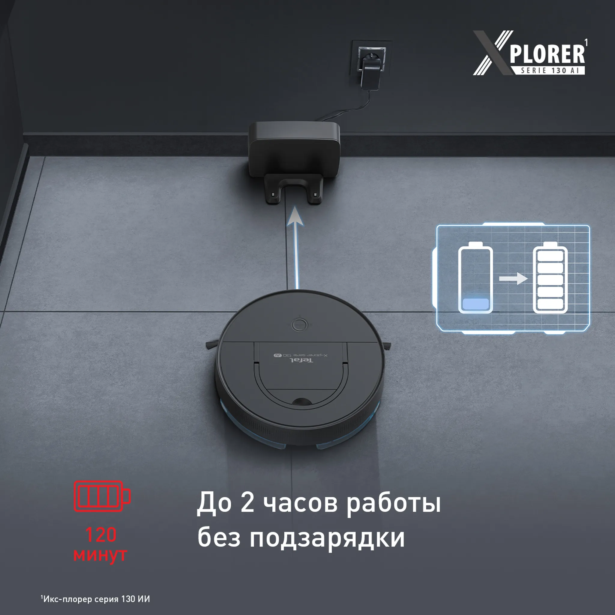 Робот-пылесос Tefal X-Plorer Serie 130AI Animal & Allergy RG9075WH