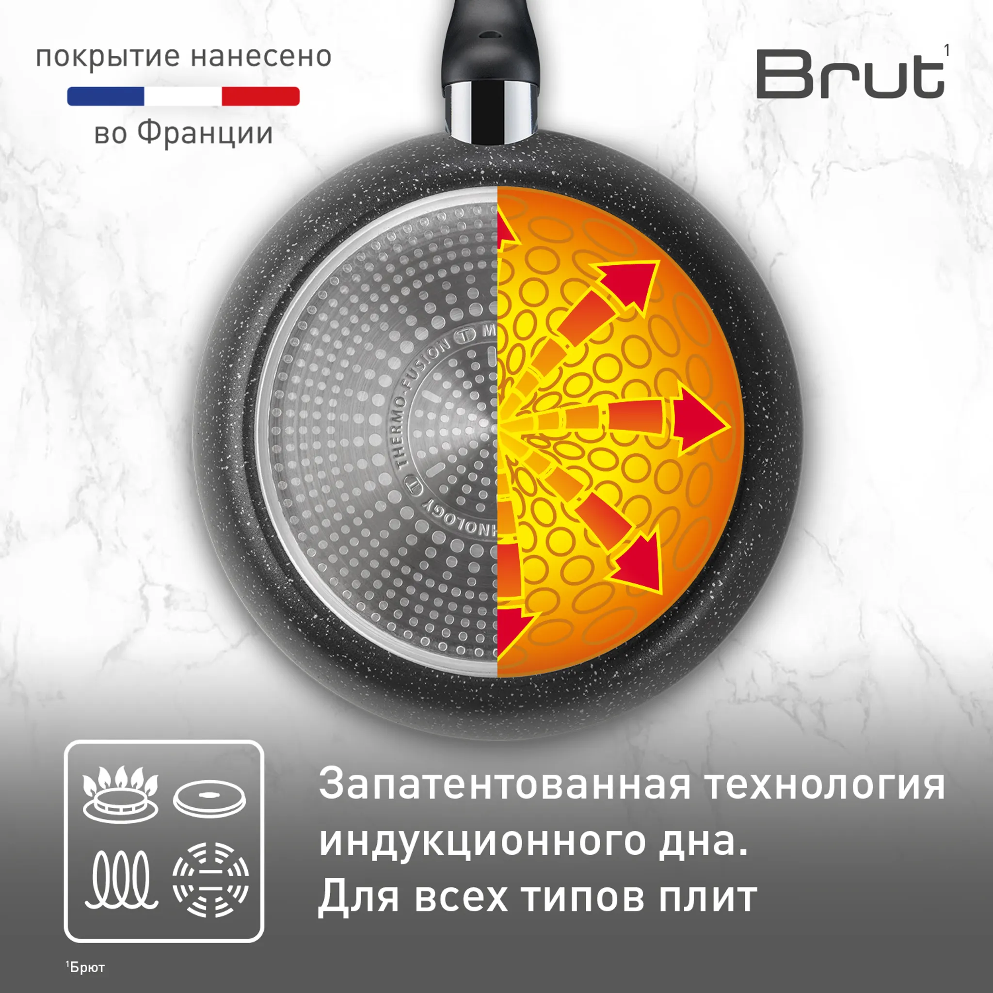 Индукционная сковорода Tefal Brut 24 см 04234124