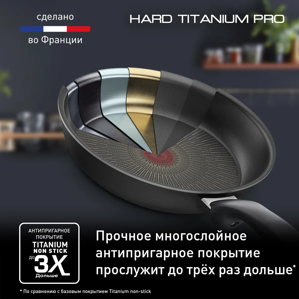 Набор сковород Tefal Hard Titanium Pro 24/28 см G2899053, 2 предмета