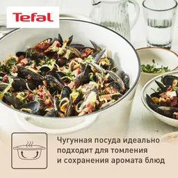 Овальная кастрюля с крышкой Tefal Lov E2590604 7,2л 34 см