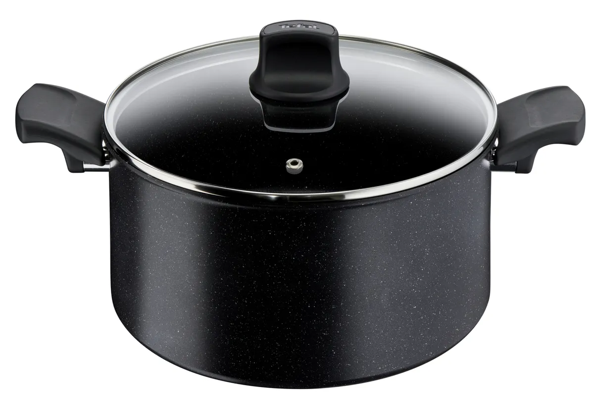 Кастрюля с крышкой Tefal Black Stone 6.6 л 26 см G2815202 фото