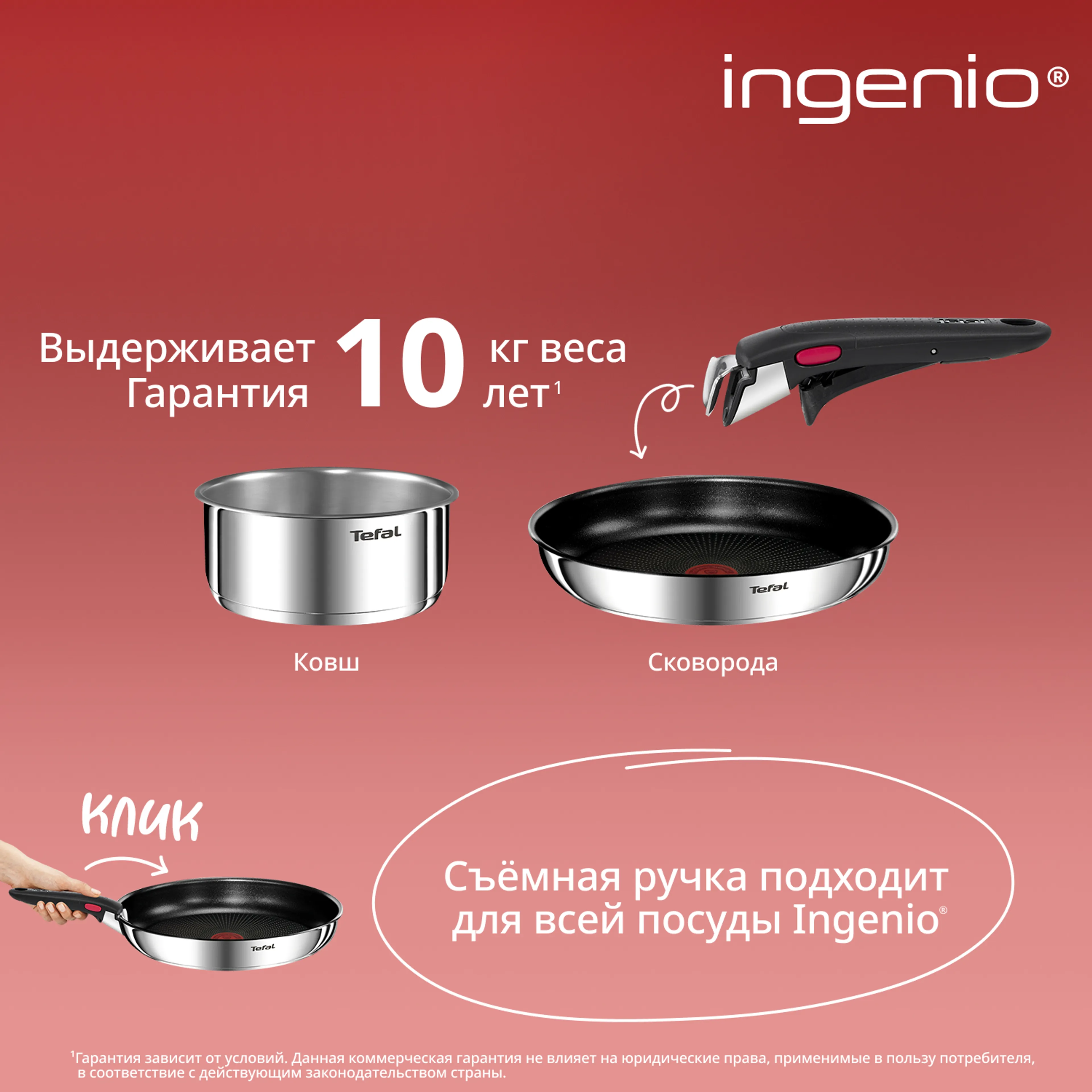 Набор посуды Tefal Ingenio Emotion 5 предметов 16/20/22/28 см L897S574