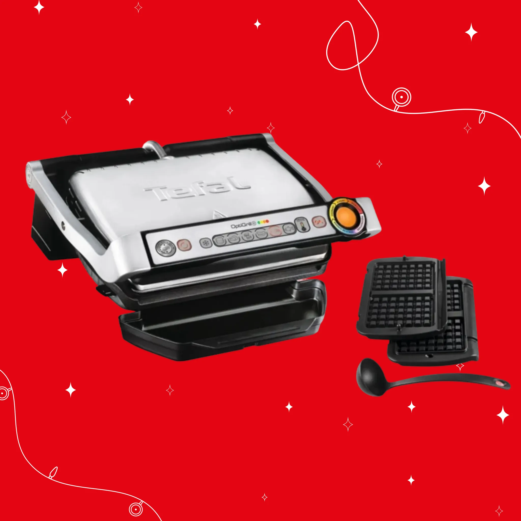 Умный электрогриль Tefal Optigrill+ GC716D12 с насадкой для вафель фото