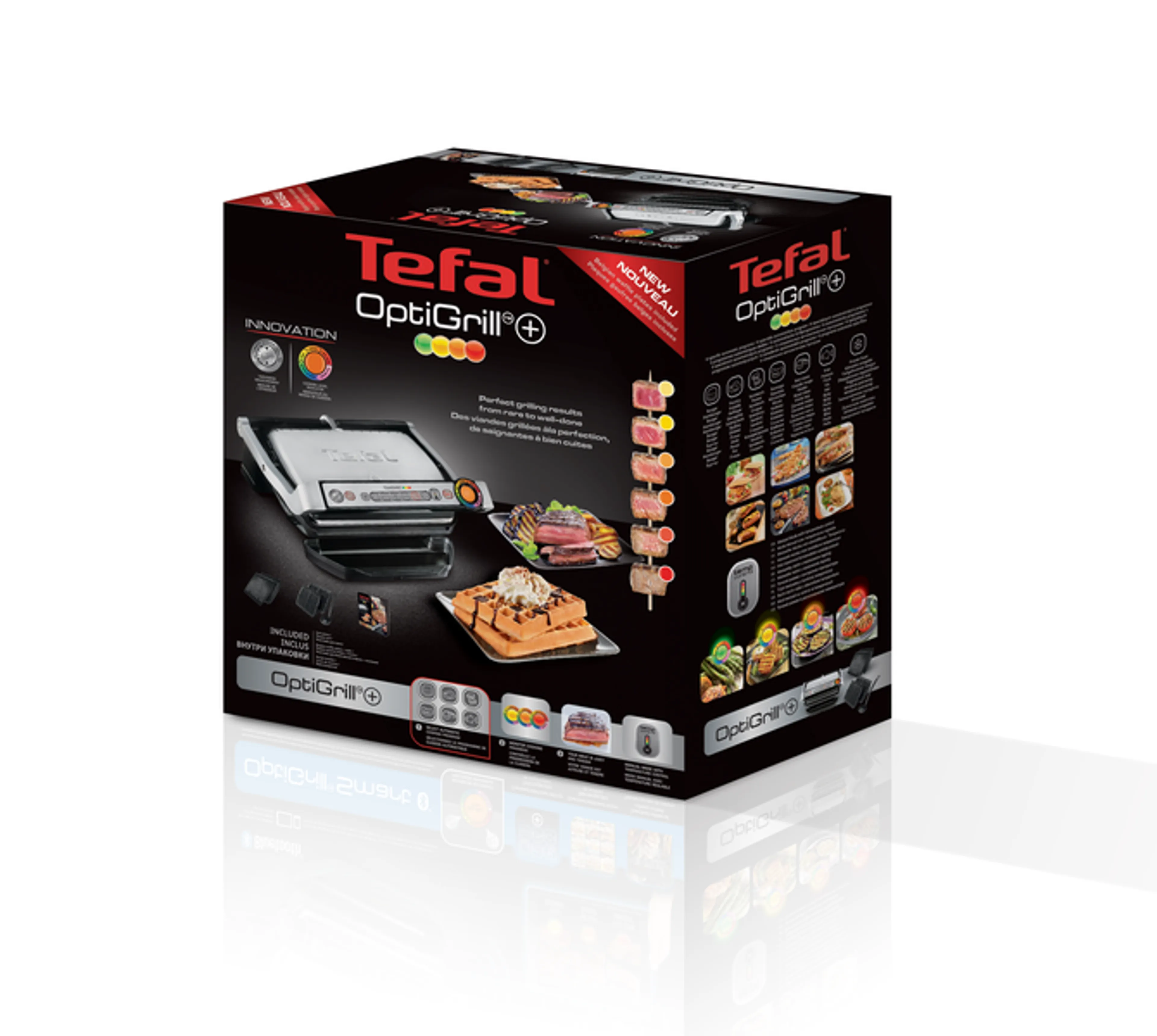 Умный электрогриль Tefal Optigrill+ GC716D12 с насадкой для вафель