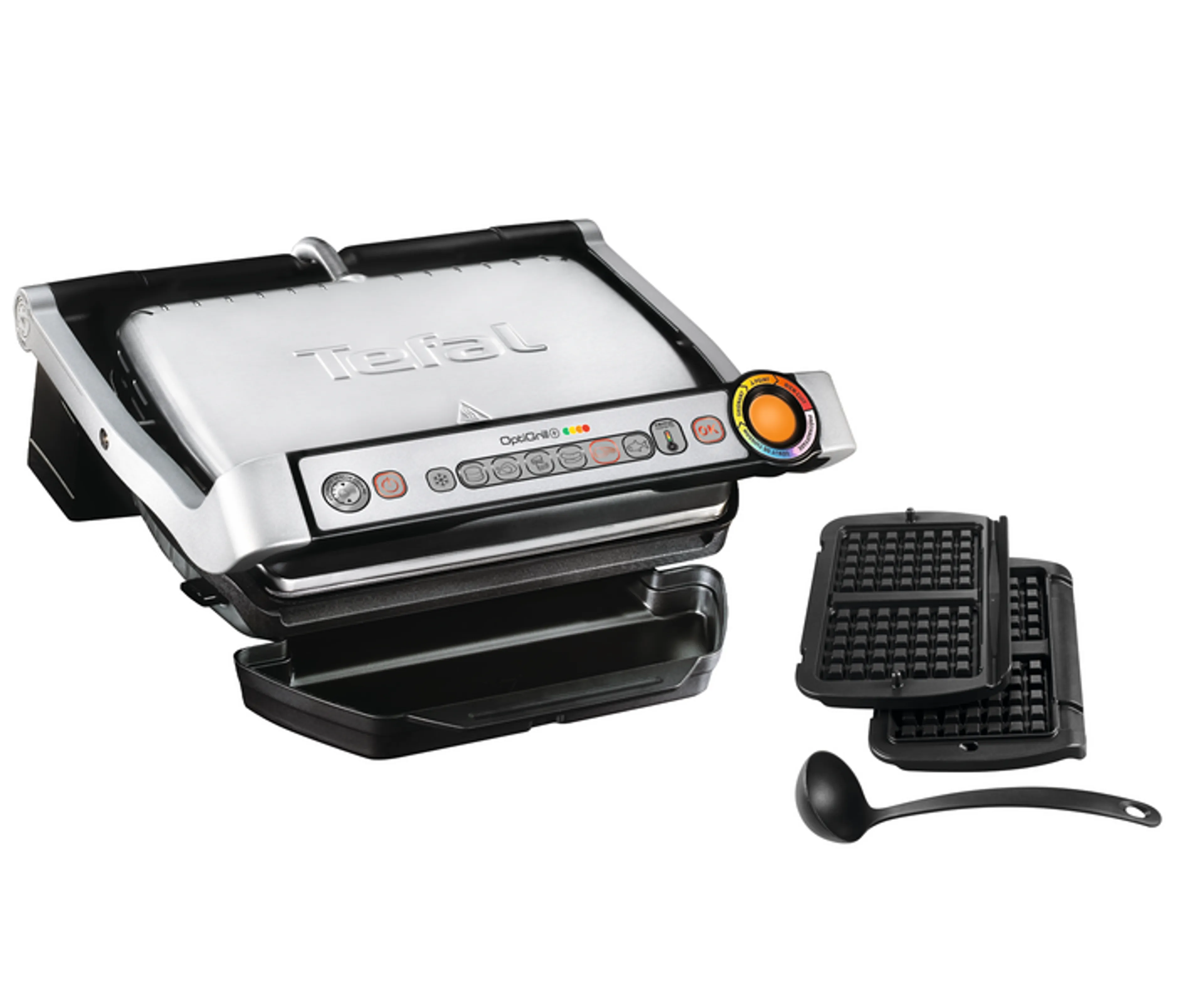 Умный электрогриль Tefal Optigrill+ GC716D12 с насадкой для вафель фото