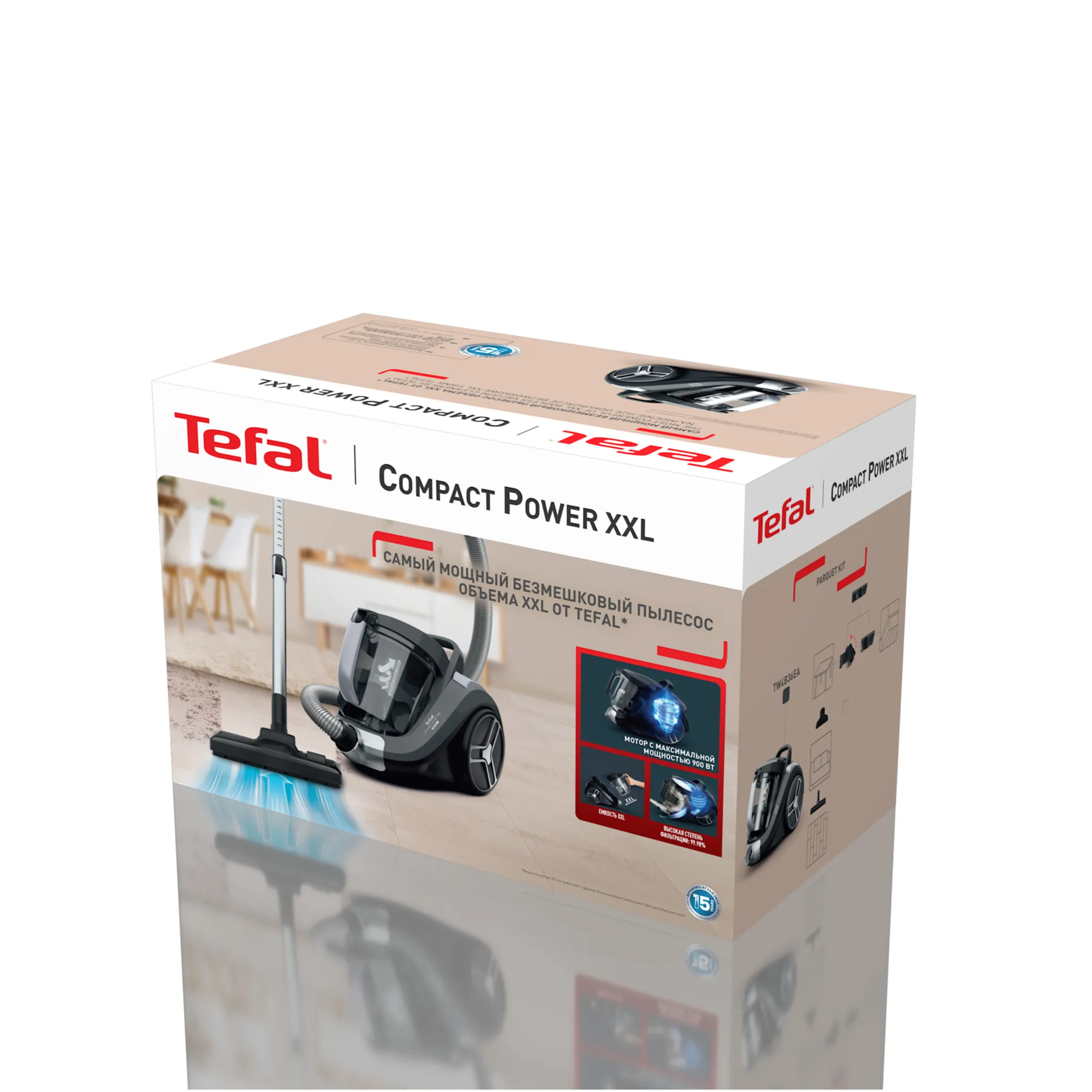 Пылесос с контейнером Tefal Compact Power XXL  TW4B36EA