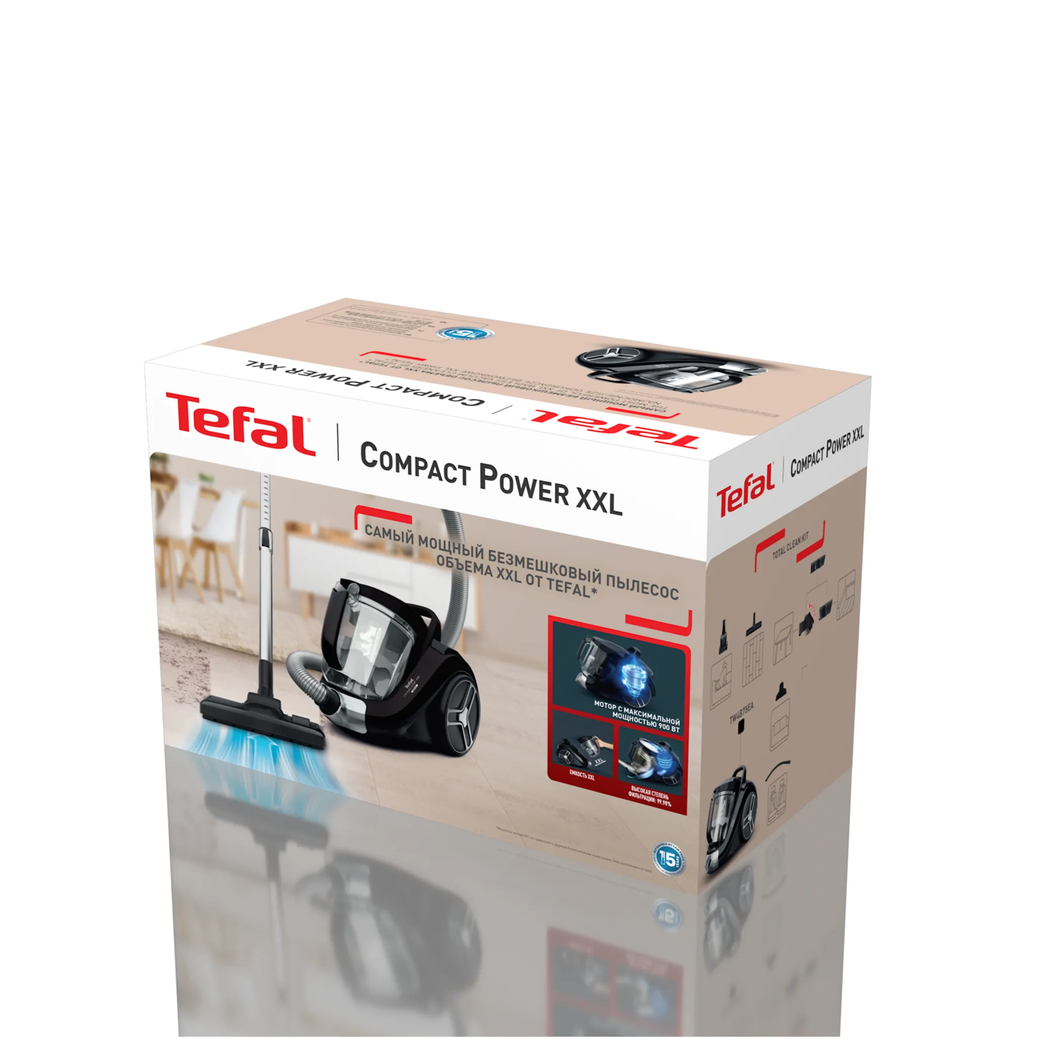 Пылесос с контейнером Tefal Compact Power XXL  TW4B75EA