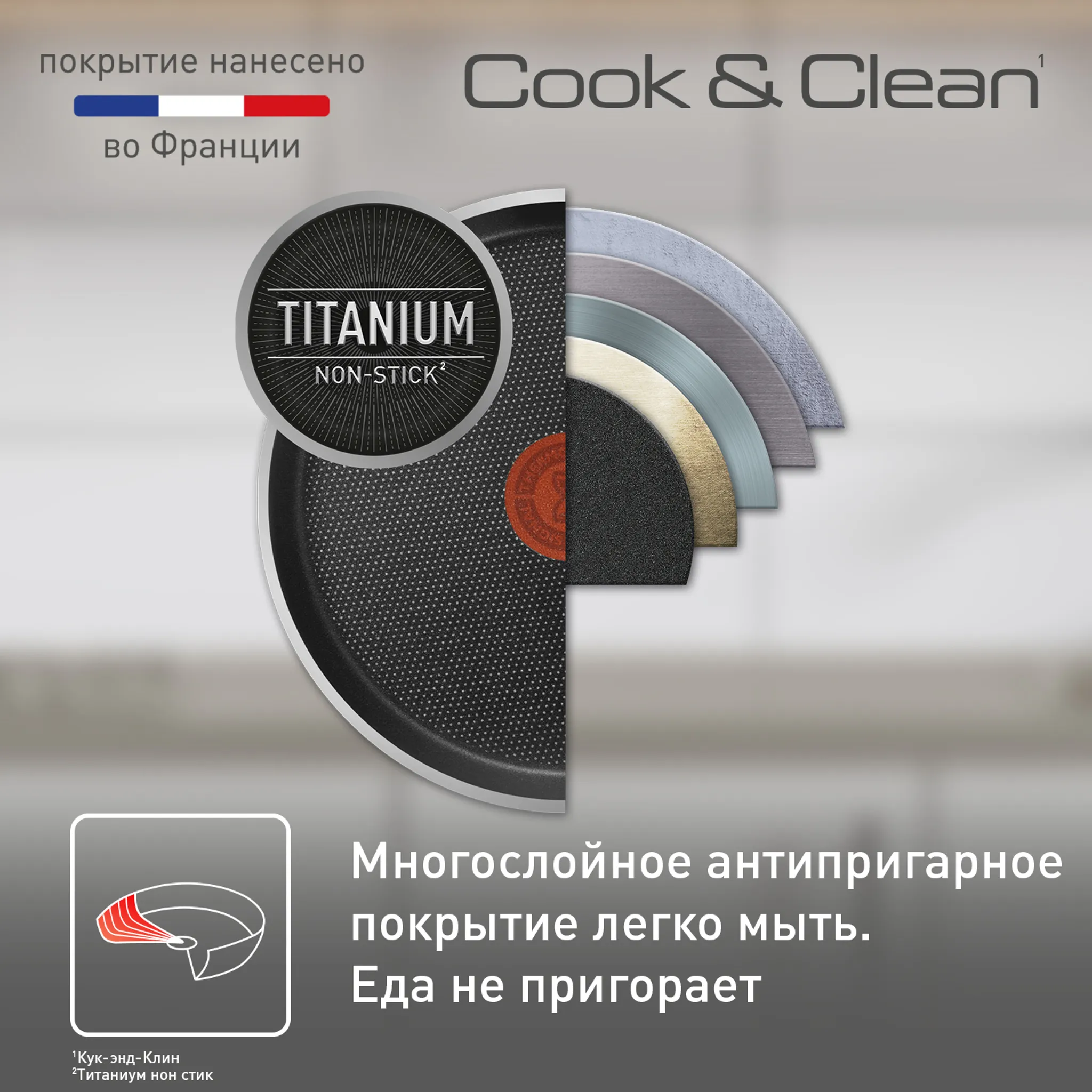 Сковорода для блинов Tefal Cook&Clean 22 см 4233522