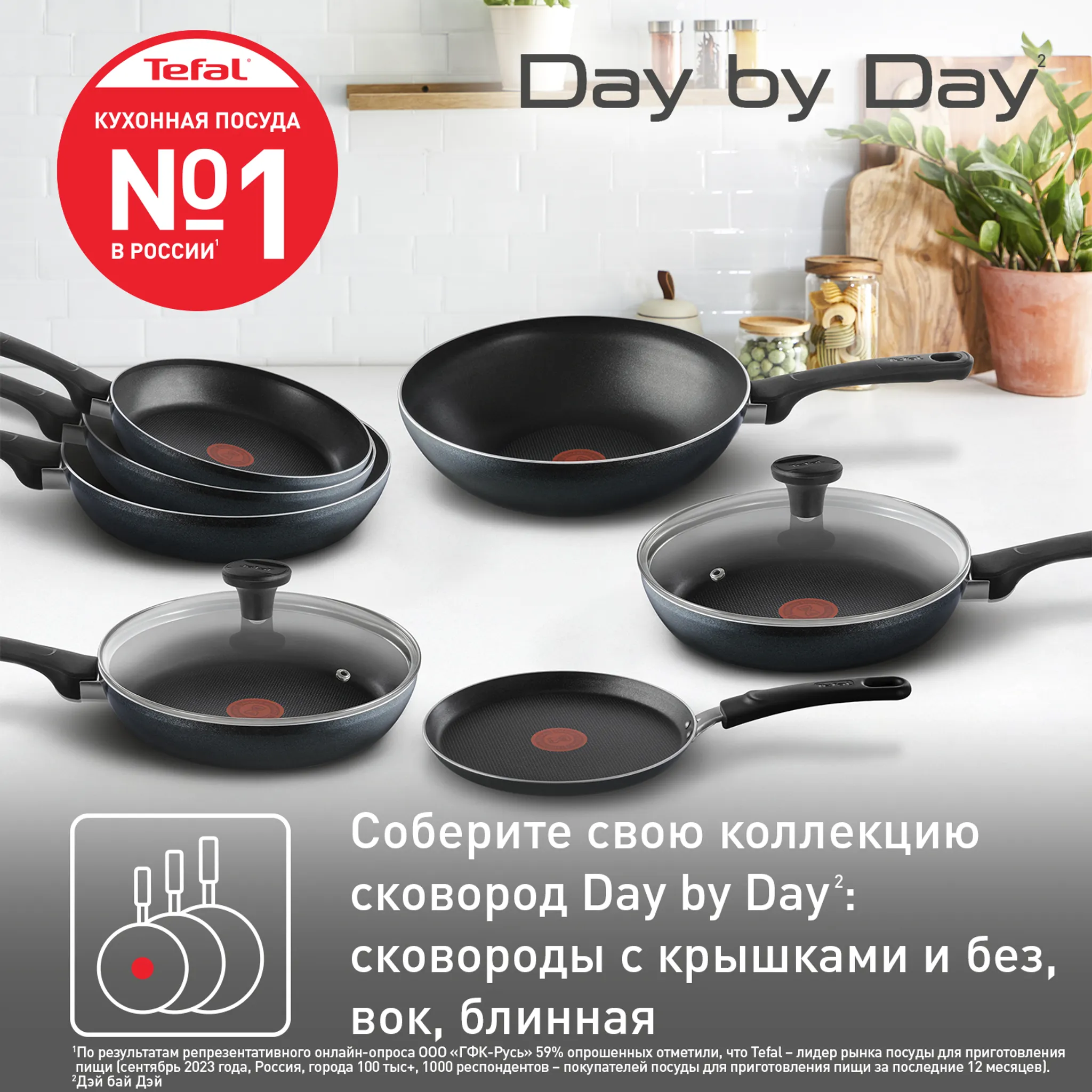 Сковорода с крышкой Tefal Day by Day 24 см 4235924