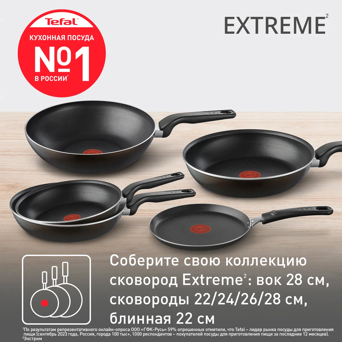 Сковорода-вок Tefal Extreme 28 см 4230628
