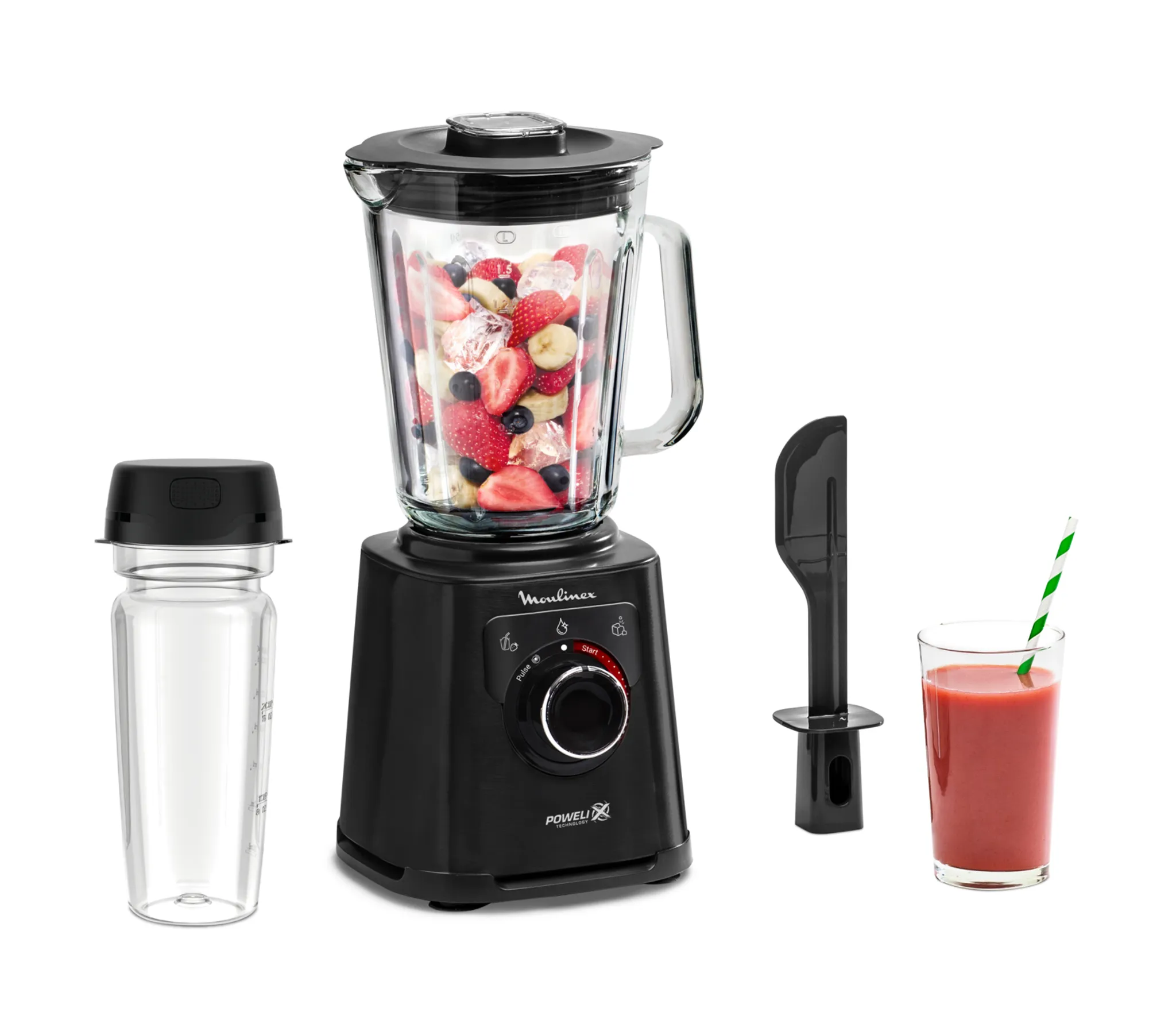 Высокоскоростной блендер Moulinex PerfectMix+ с бутылкой для смузи LM87G810