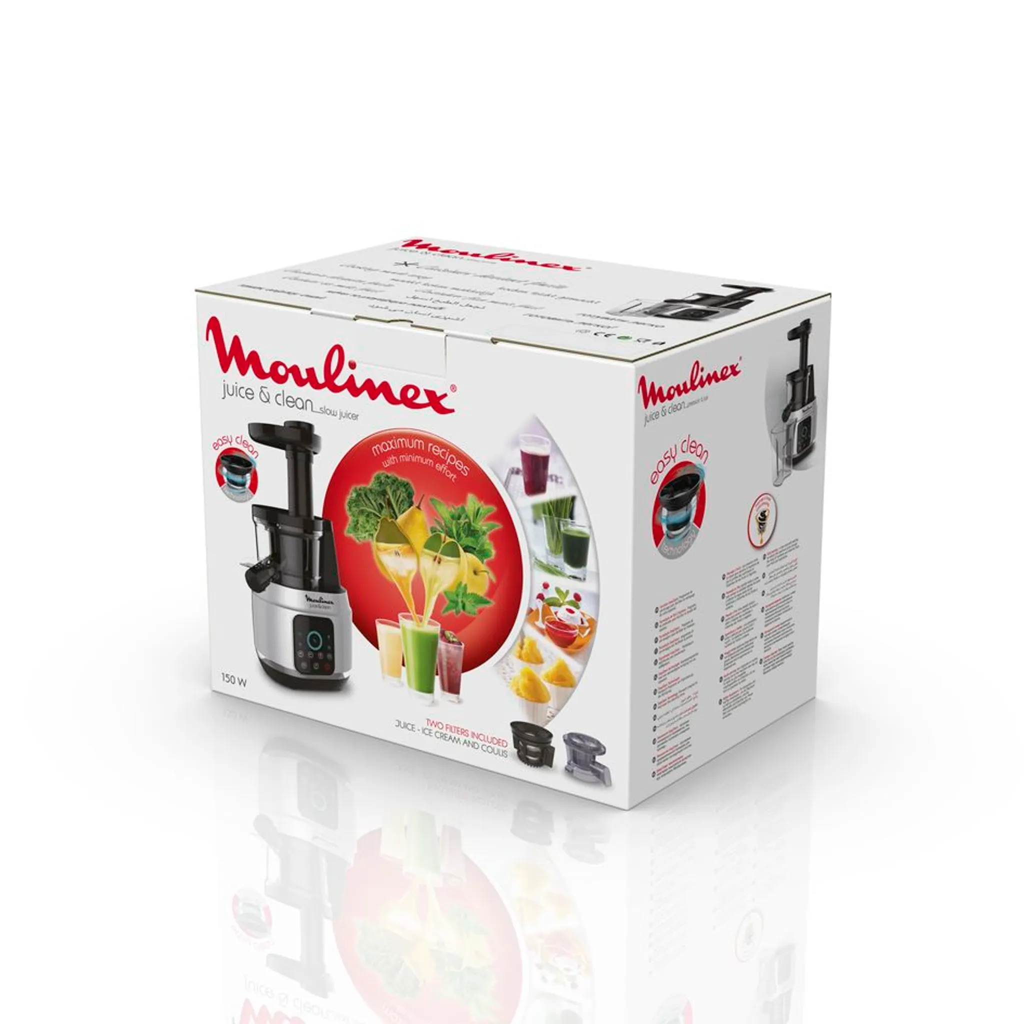 Шнековая соковыжималка Moulinex Juice & Clean