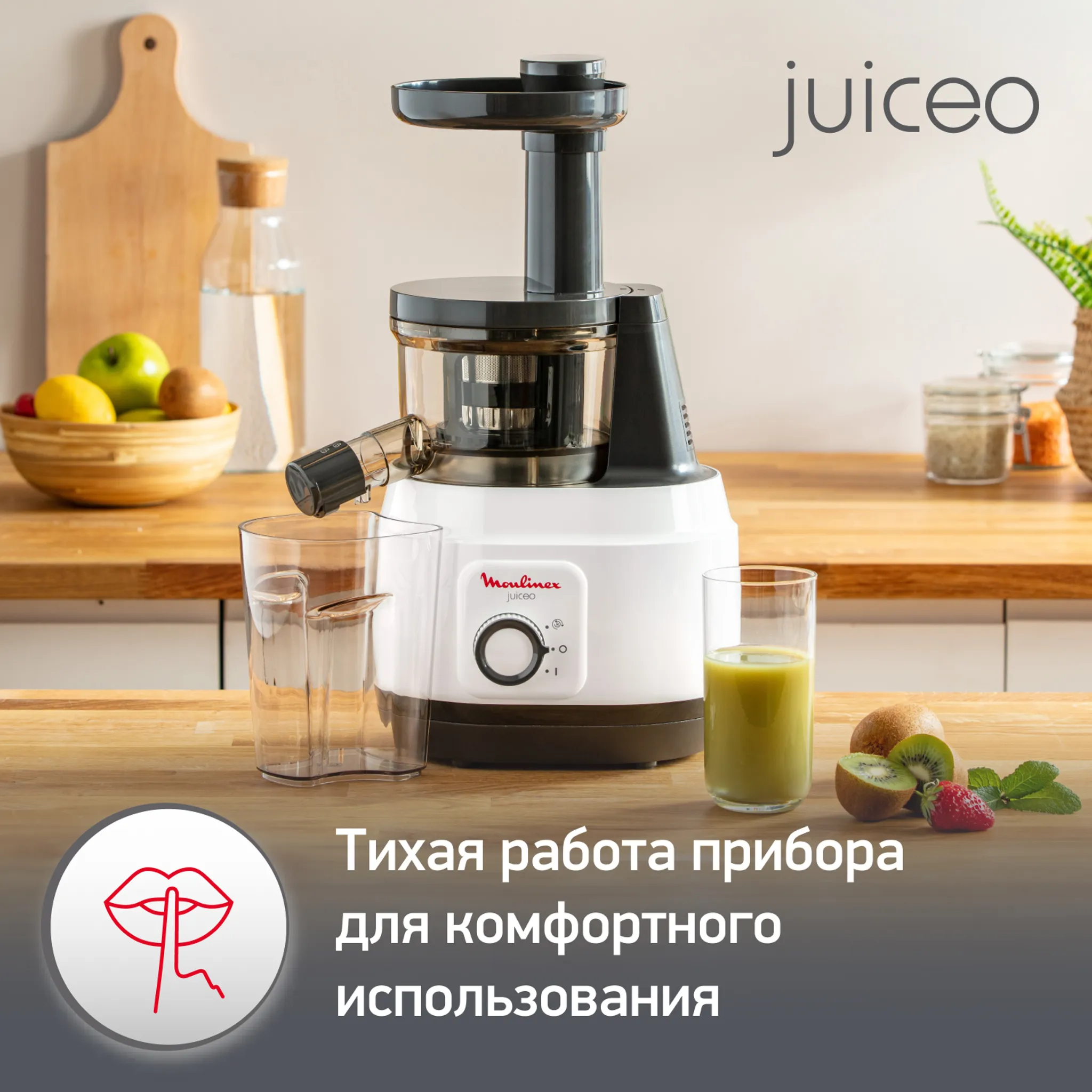 Шнековая соковыжималка Moulinex Juiceo