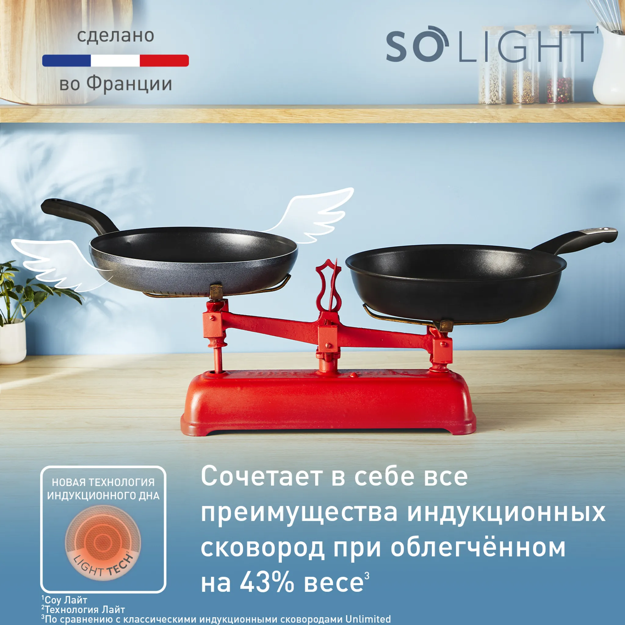 Индукционная сковорода Tefal So' Light 22 см H0560342