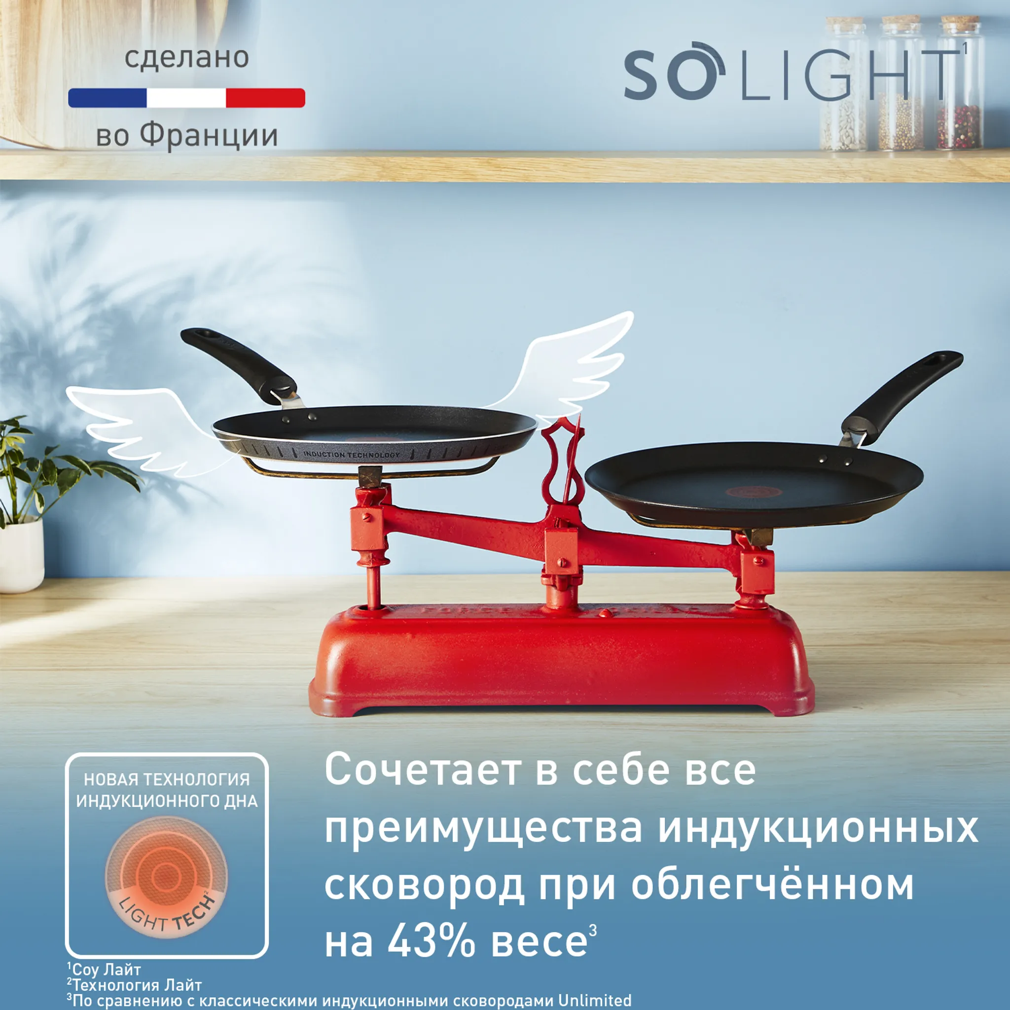 Индукционная сковорода для блинов Tefal So' Light H0563842 25 см