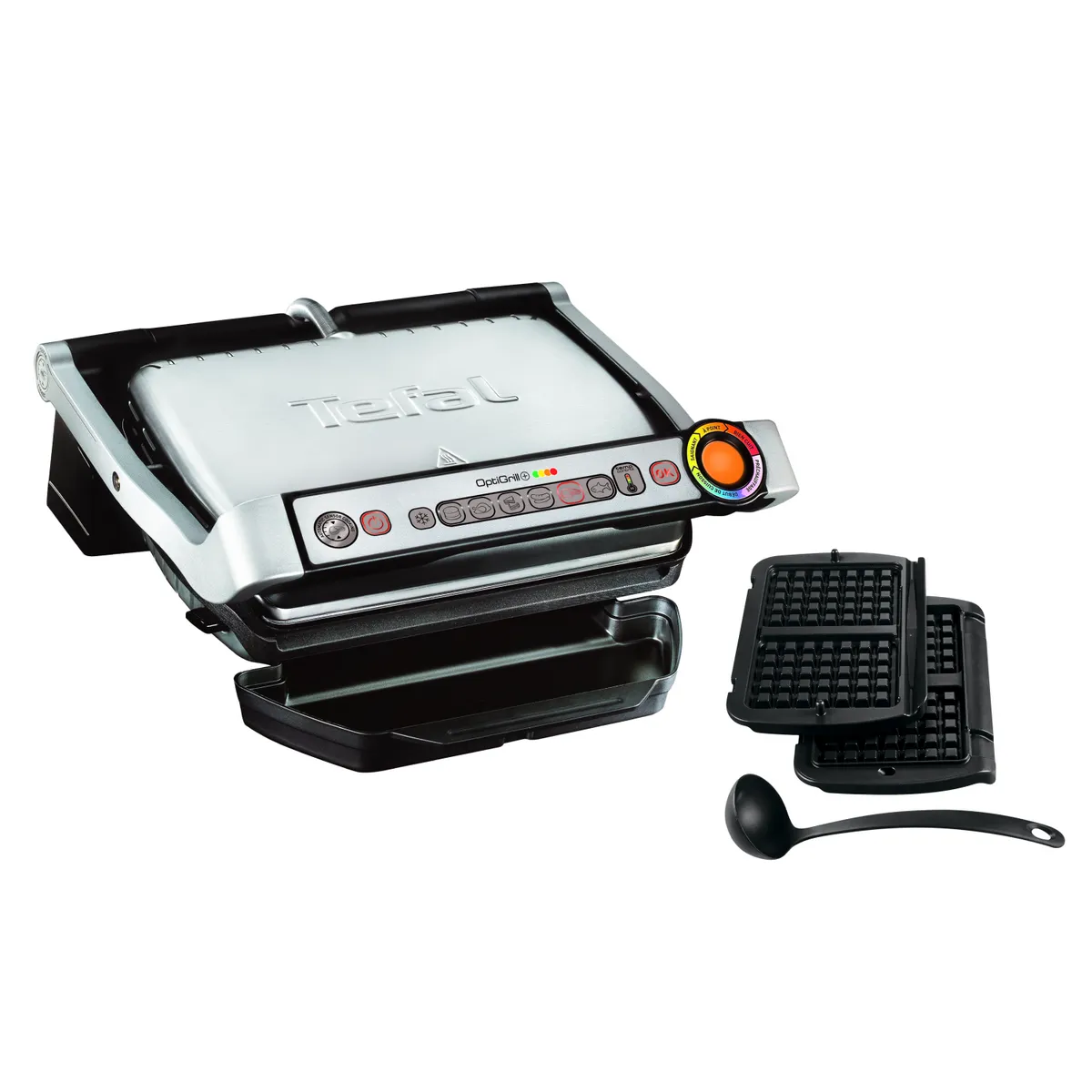 цена на Умный электрогриль Tefal Optigrill+ GC712D34 с насадкой для вафель