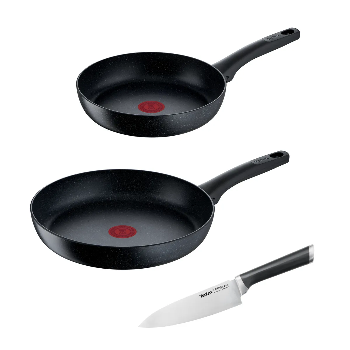 Сковороды Tefal Black Stone 24/28 см + нож Ever Sharp фото