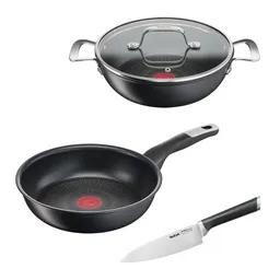 Сковороды Tefal Unlimited cотейник/24 см + нож Ever Sharp