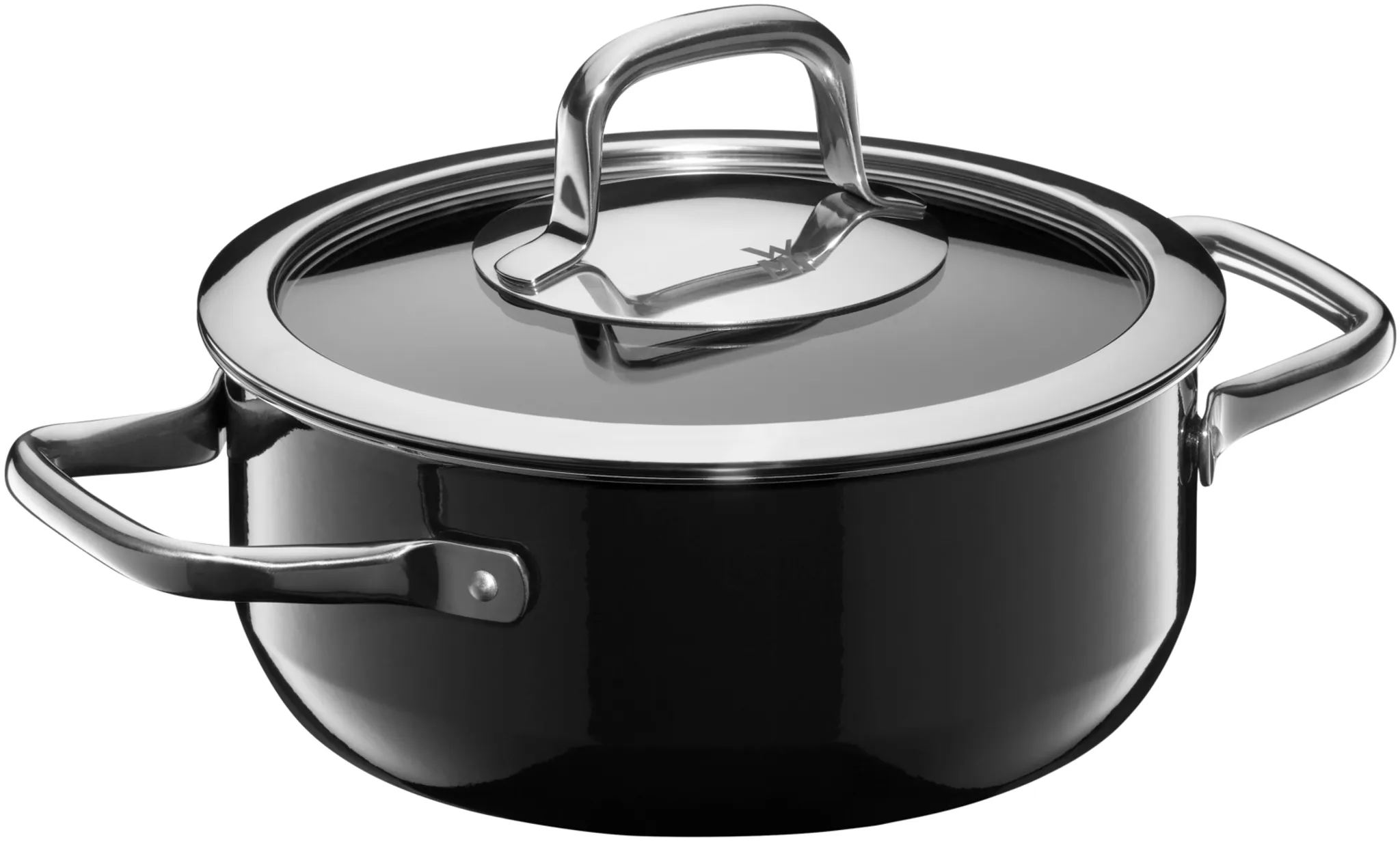 Низкая кастрюля с крышкой WMF Fusiontec Compact Black 24 см