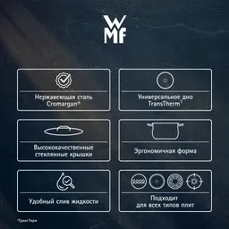 Набор кастрюль WMF Diadem Plus 4 предмета 16/20/20/24 см