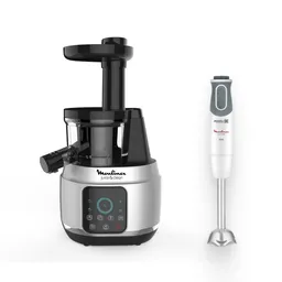 Здоровое питание с шнековой соковыжималкой Moulinex Juice & Clean ZU420E10 и погружным блендером Optichef DD643132